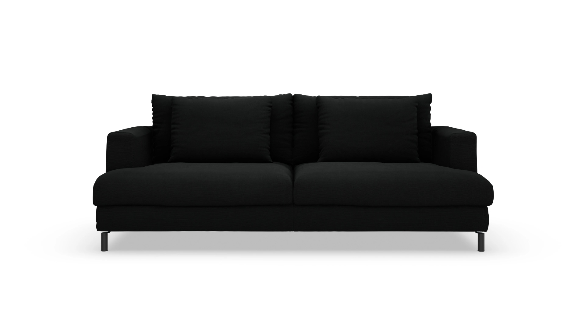 Sofa Faro in Stoff Ansicht des Produktes Faro 3-Sitzer in Stoff schwarz