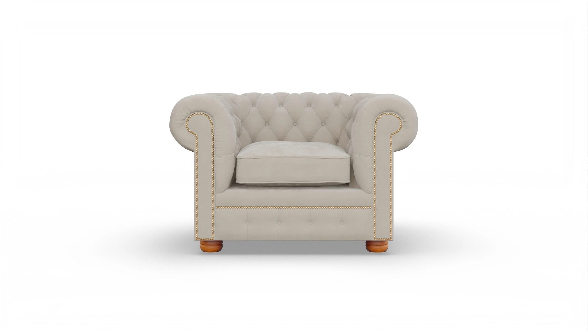 Chesterfield Samtsessel William Ansicht des Produktes William Sessel in Samt beige