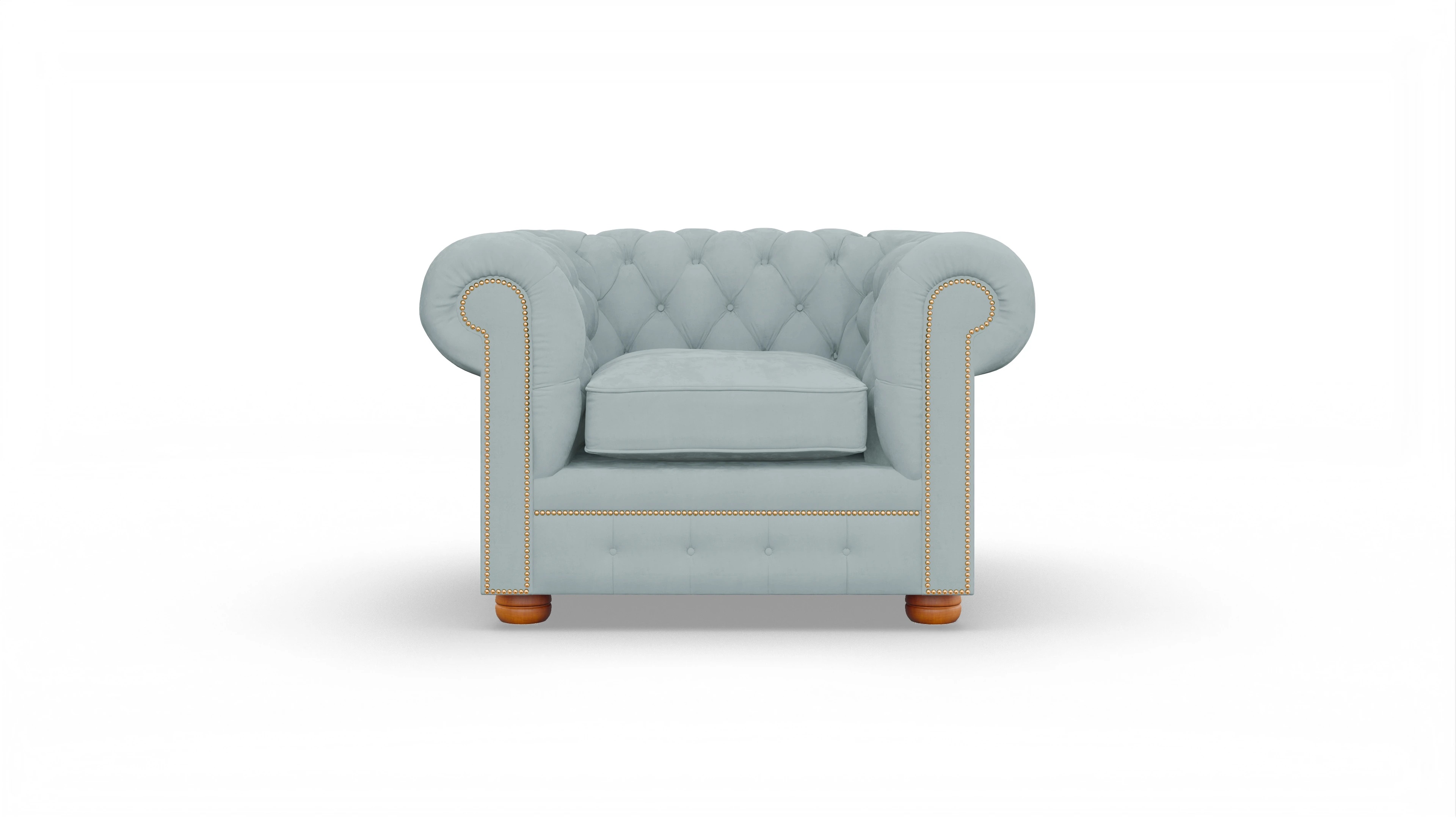 Chesterfield Samtsessel William Ansicht des Produktes William Sessel in Samt blau