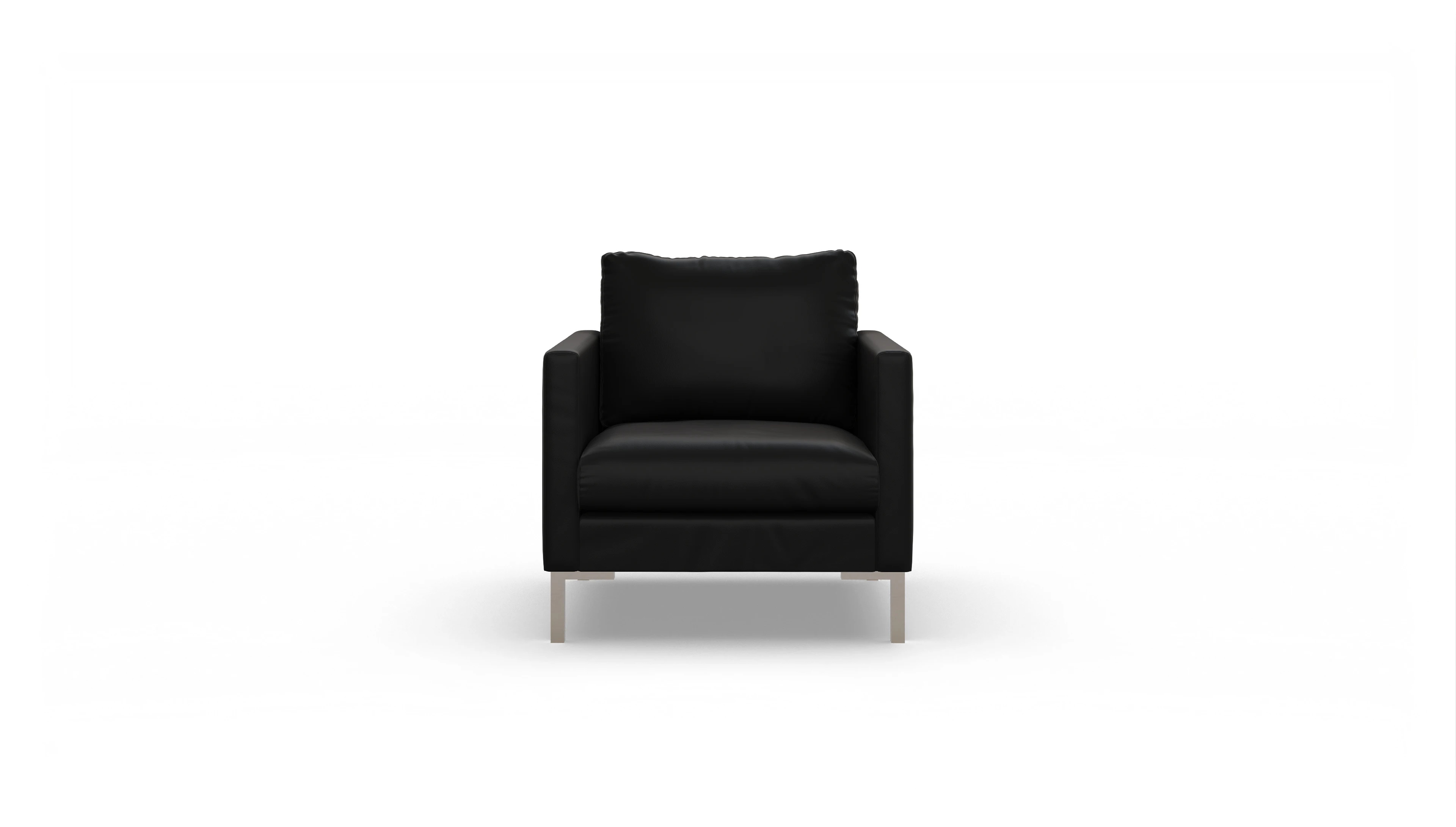 Designer-Sessel Jacobsen in Leder Ansicht des Produktes Jacobsen Sessel in Leder schwarz