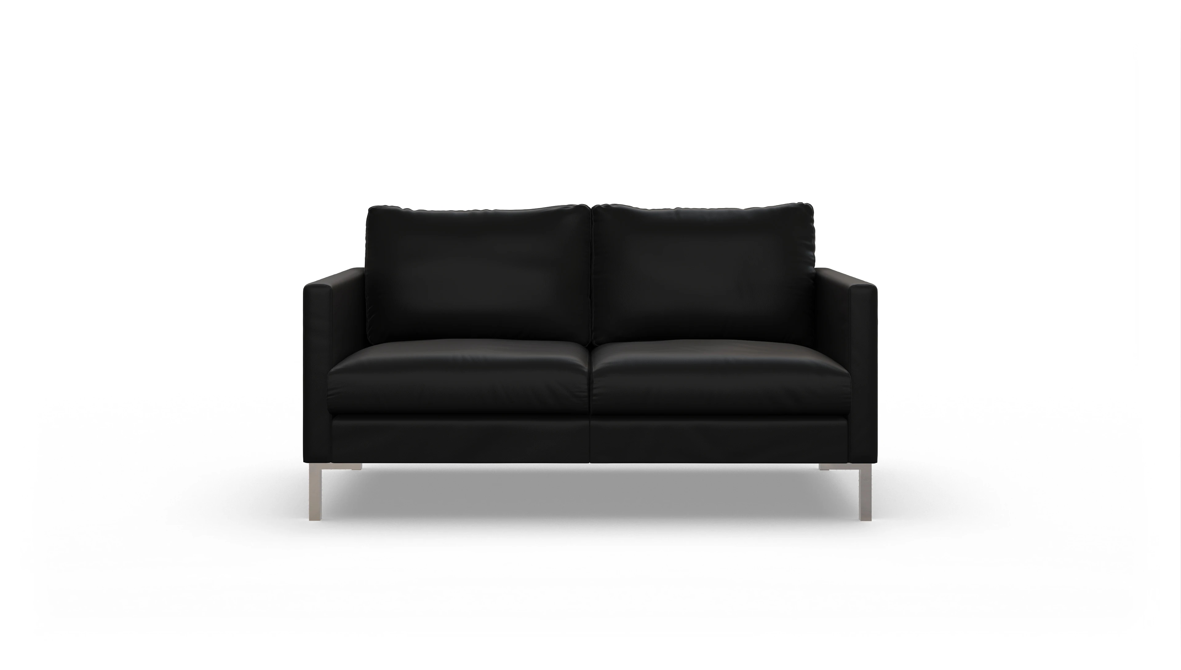 Designer-Sofa Jacobsen in Leder Ansicht des Produktes Jacobsen 2-Sitzer in Leder schwarz