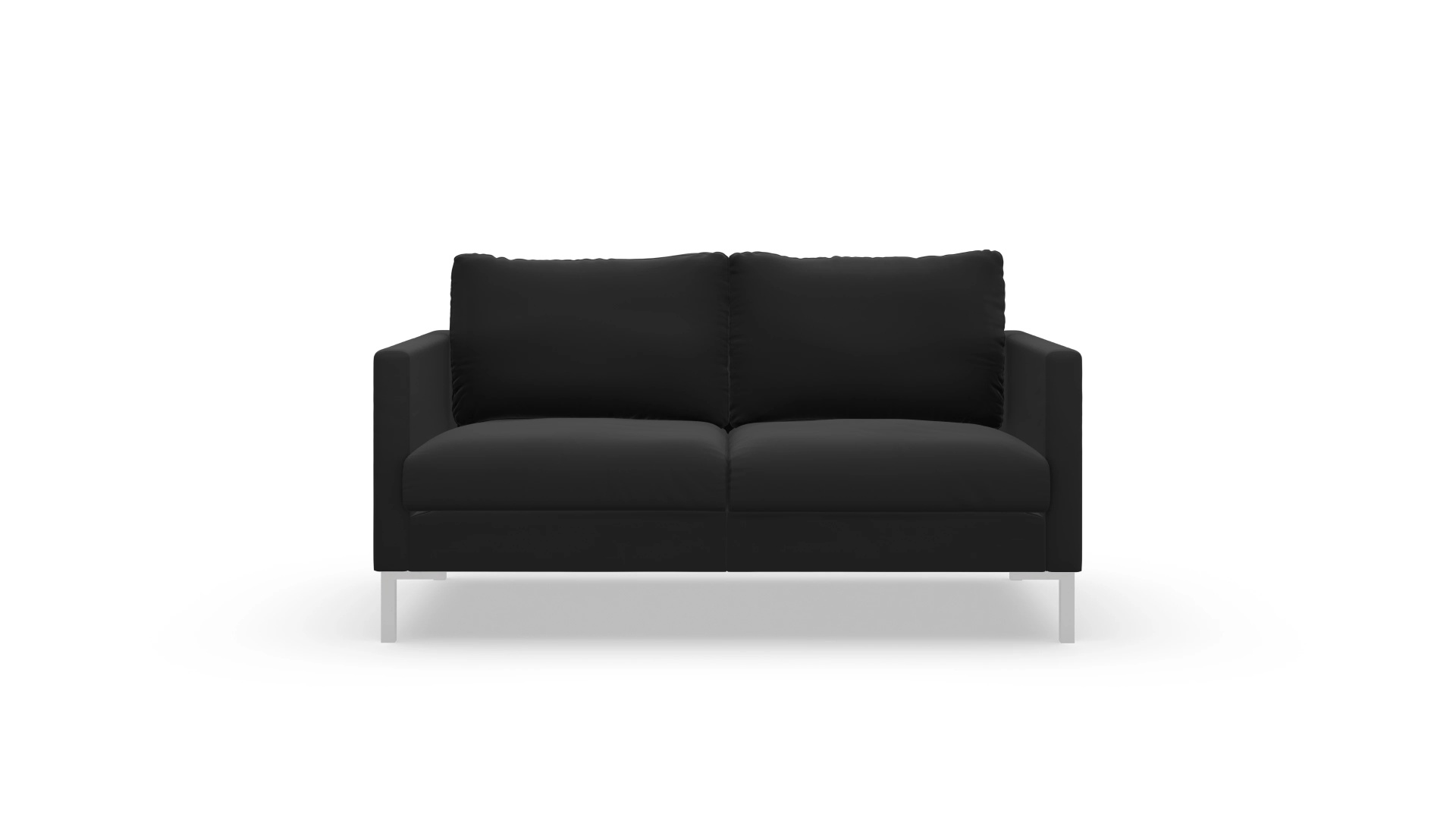 Designer-Sofa Jacobsen in Leder Ansicht des Produktes Jacobsen 2-Sitzer in Leder schwarz