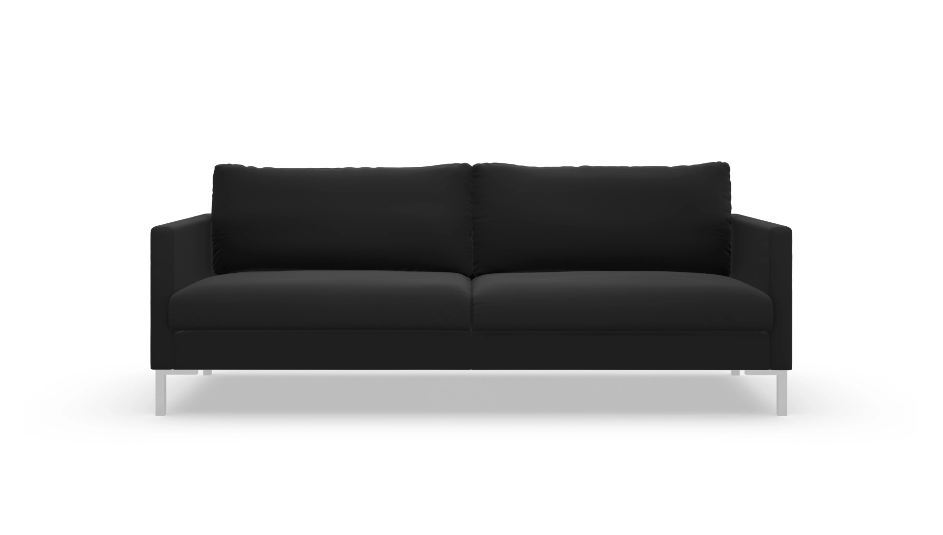 Designer-Sofa Jacobsen in Leder Ansicht des Produktes Jacobsen 3-Sitzer in Leder schwarz