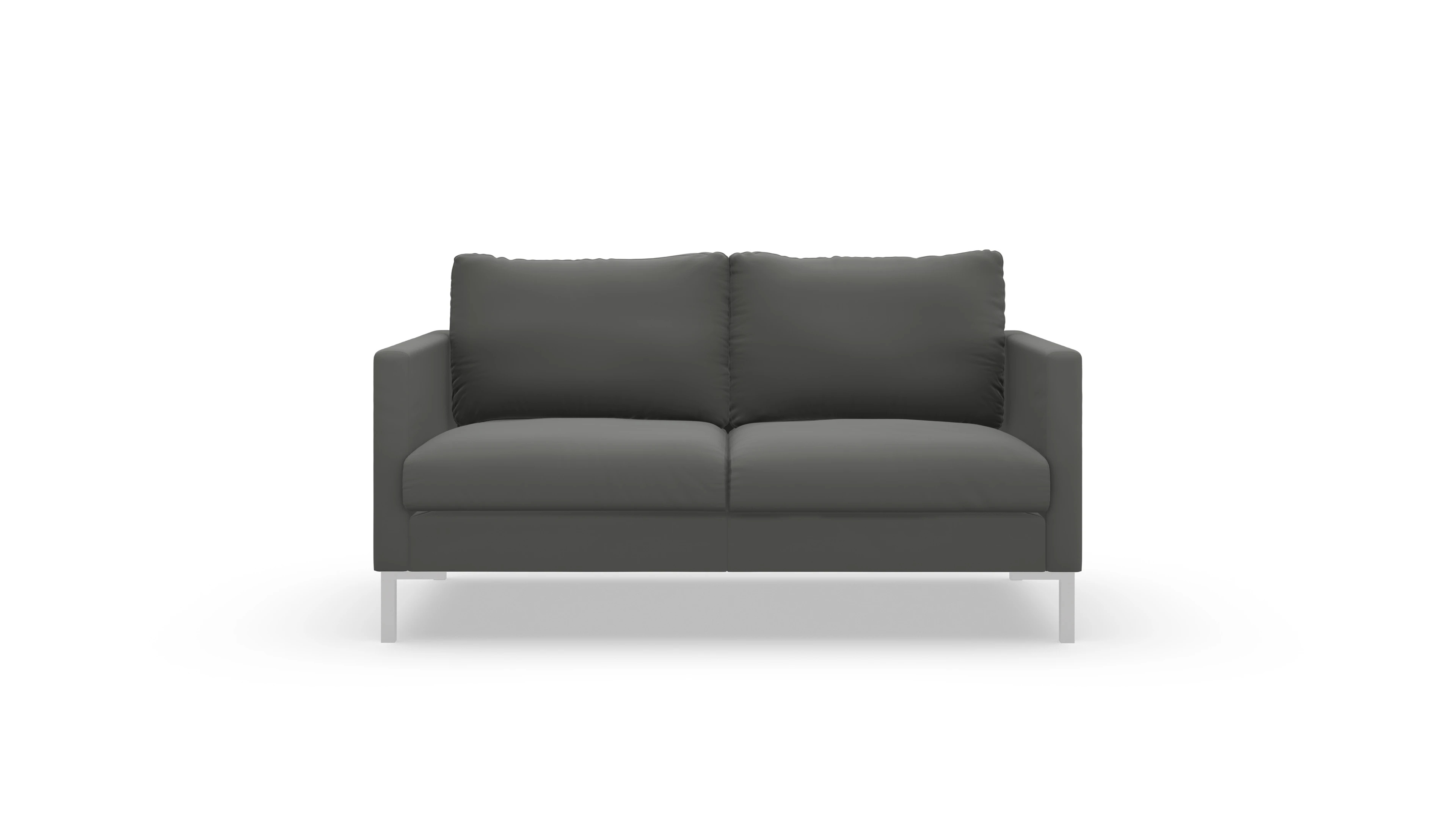Designer-Sofa Jacobsen in Leder Ansicht des Produktes Jacobsen 2-Sitzer in Leder grau
