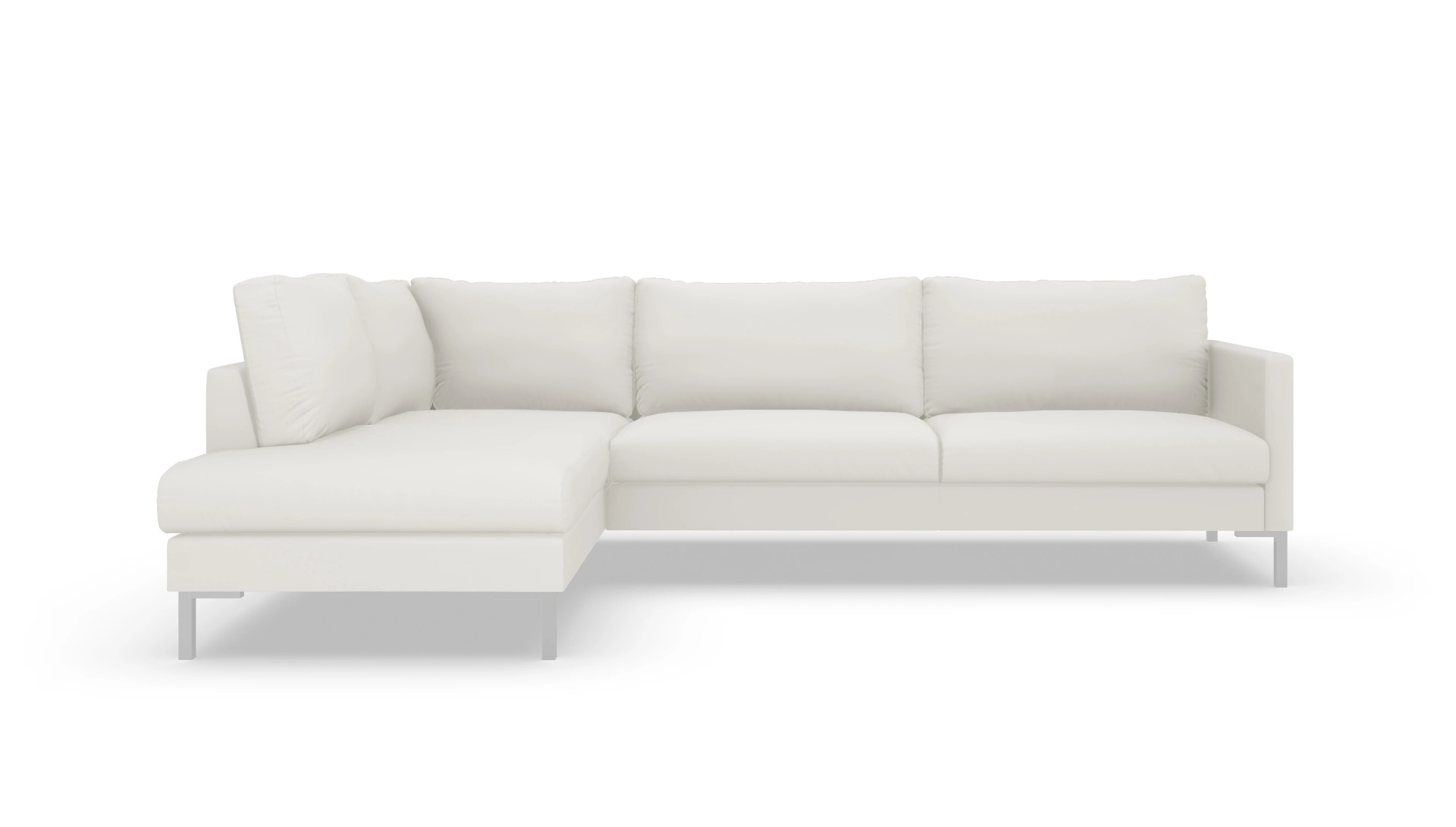 Ansicht des Produktes Jacobsen Sofa mit Rec links in Leder weiß