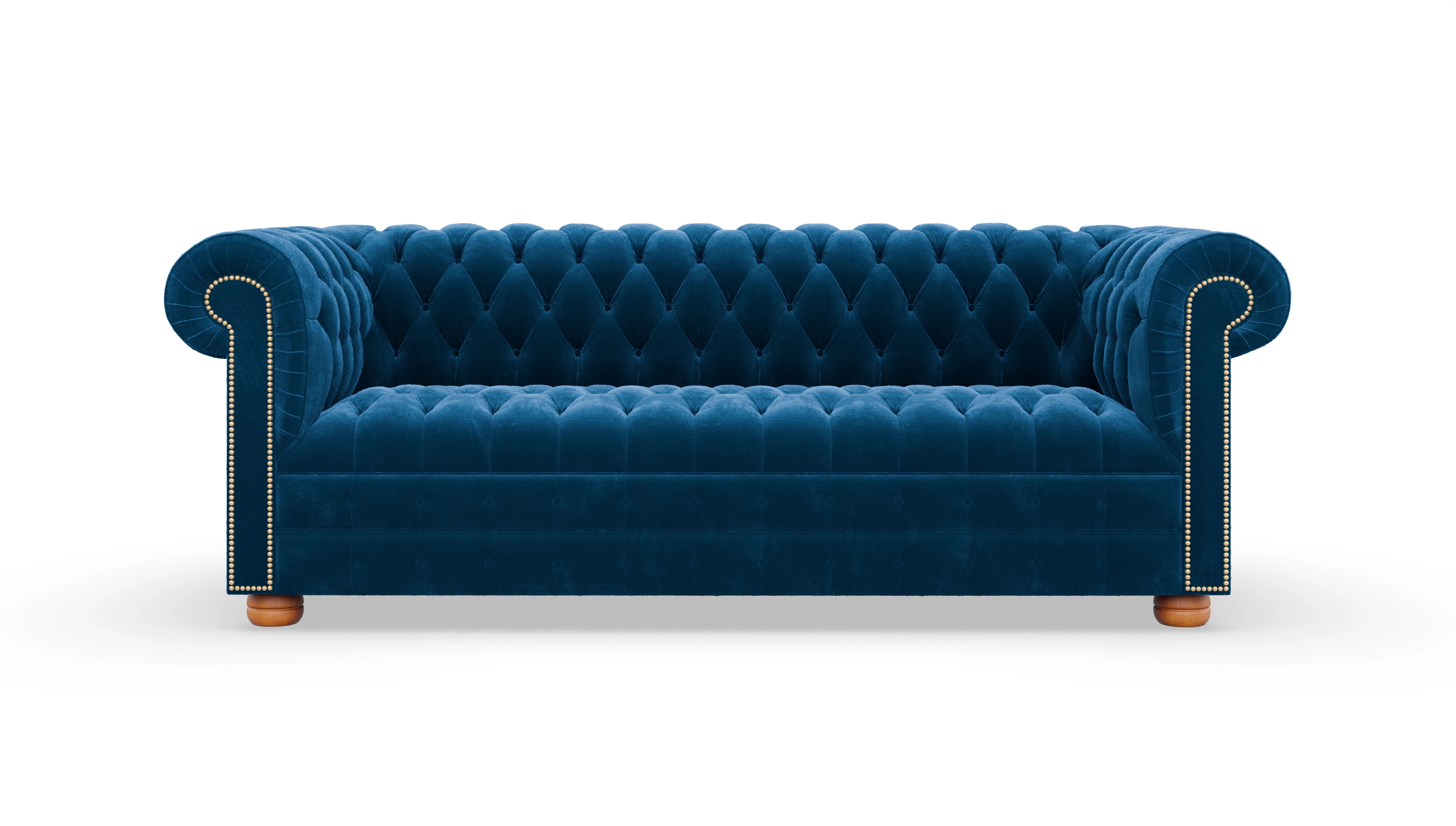 Chesterfield Samtsofa Osmond Samt blau