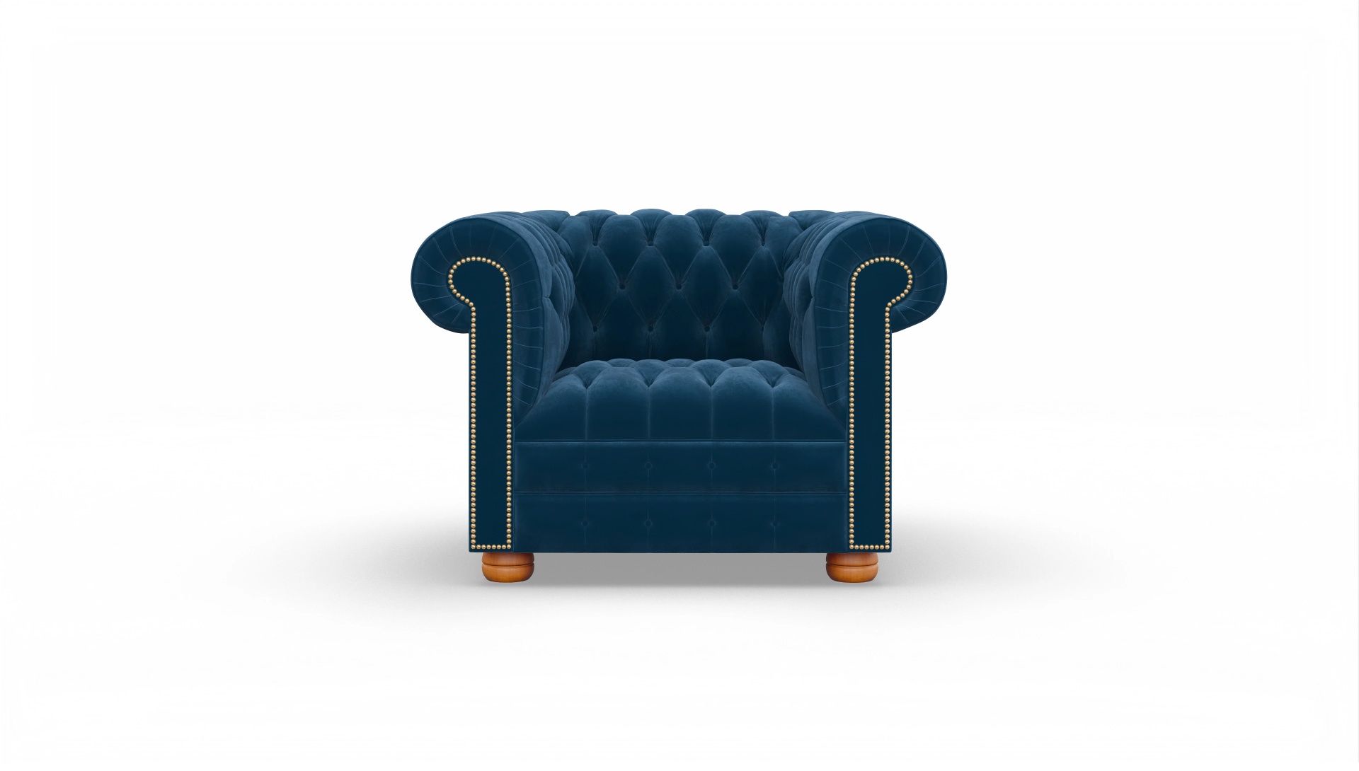 Chesterfield Samtsessel Osmond Ansicht des Produktes Osmond Sessel in Samt blau