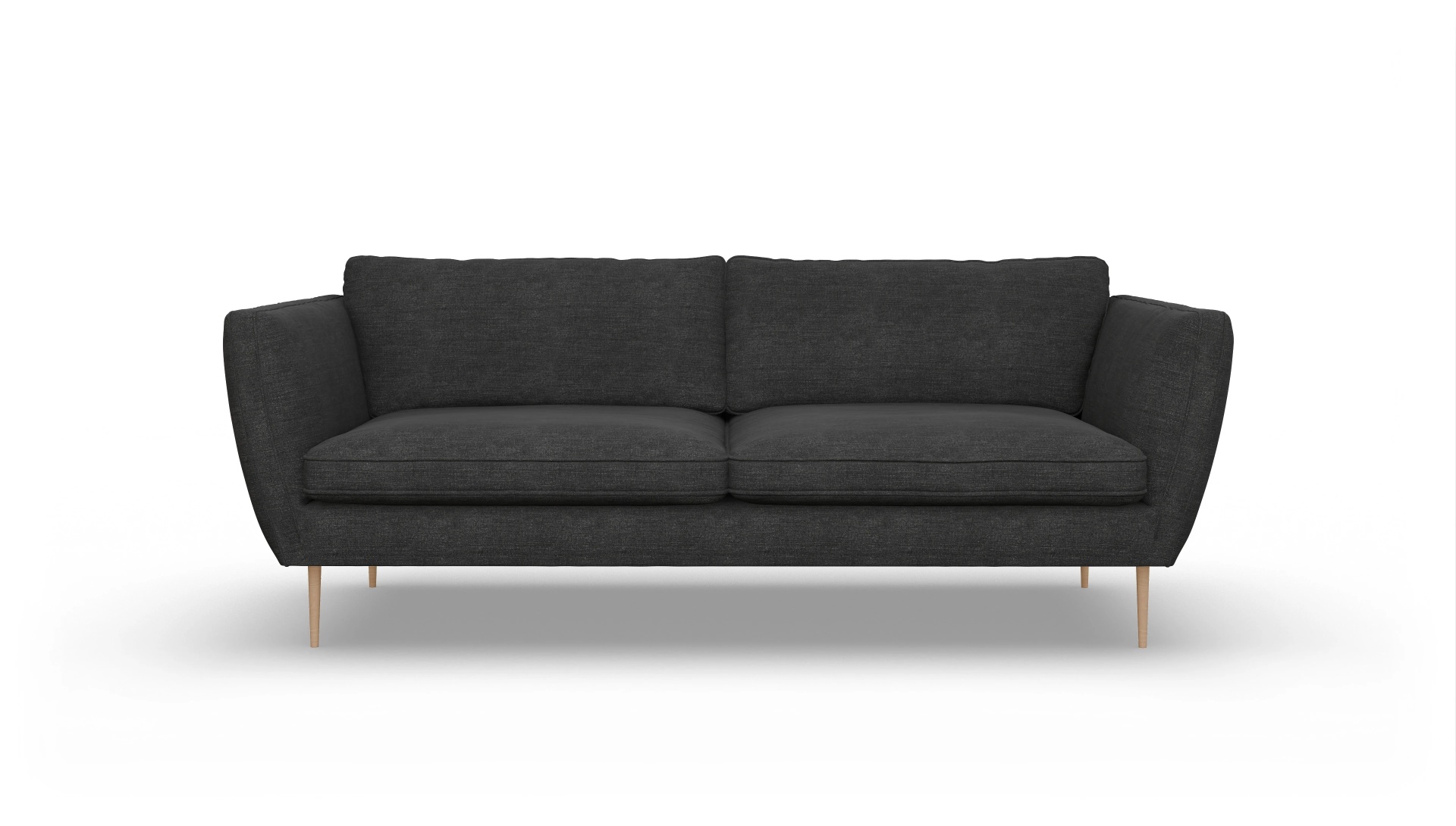 Sofa Karlsen in Stoff Ansicht des Produktes Karlsen 3-Sitzer in Stoff schwarz