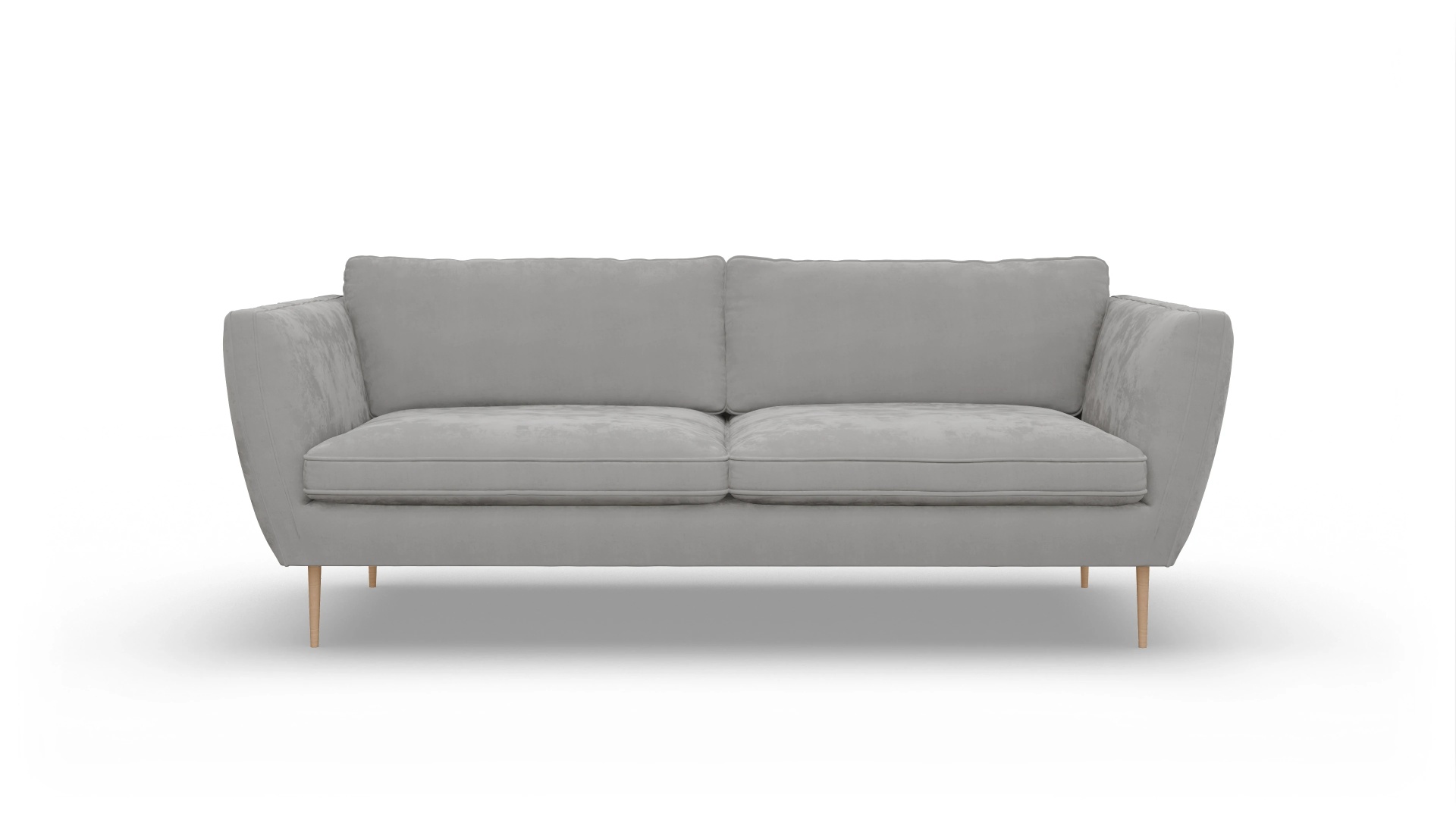 Sofa Karlsen in Stoff Ansicht des Produktes Karlsen 3-Sitzer in Samt grau