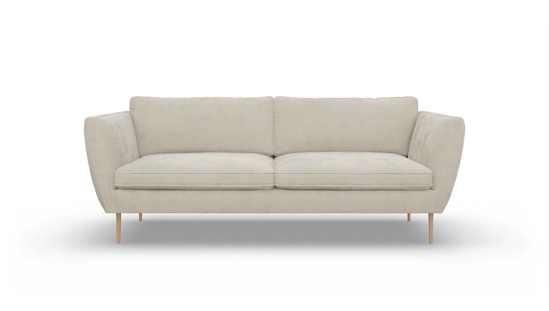 Sofa Karlsen in Stoff Ansicht des Produktes Karlsen 3-Sitzer in Cord weiß