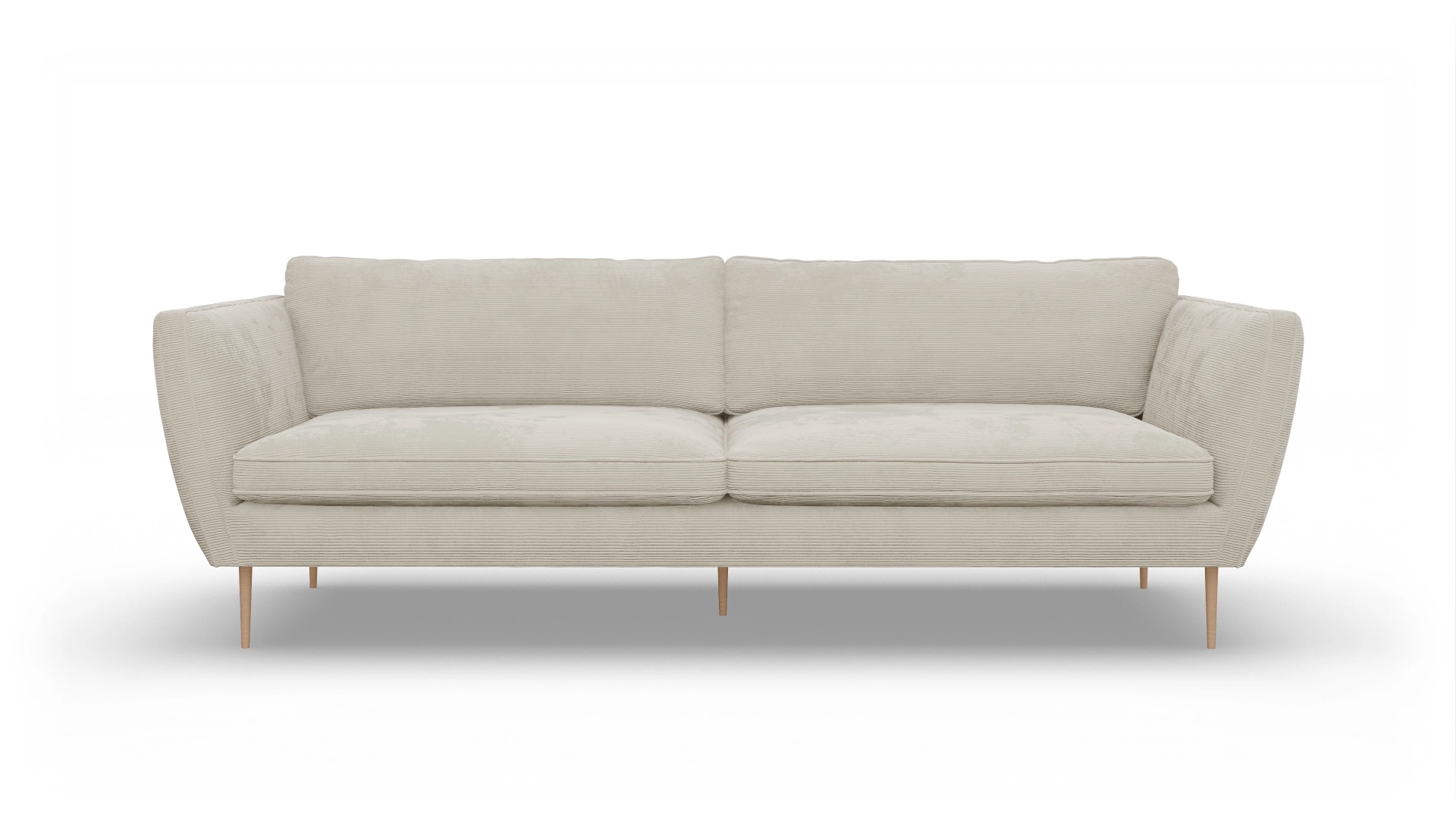 Sofa Karlsen in Stoff Ansicht des Produktes Karlsen 4-Sitzer in Cord weiß