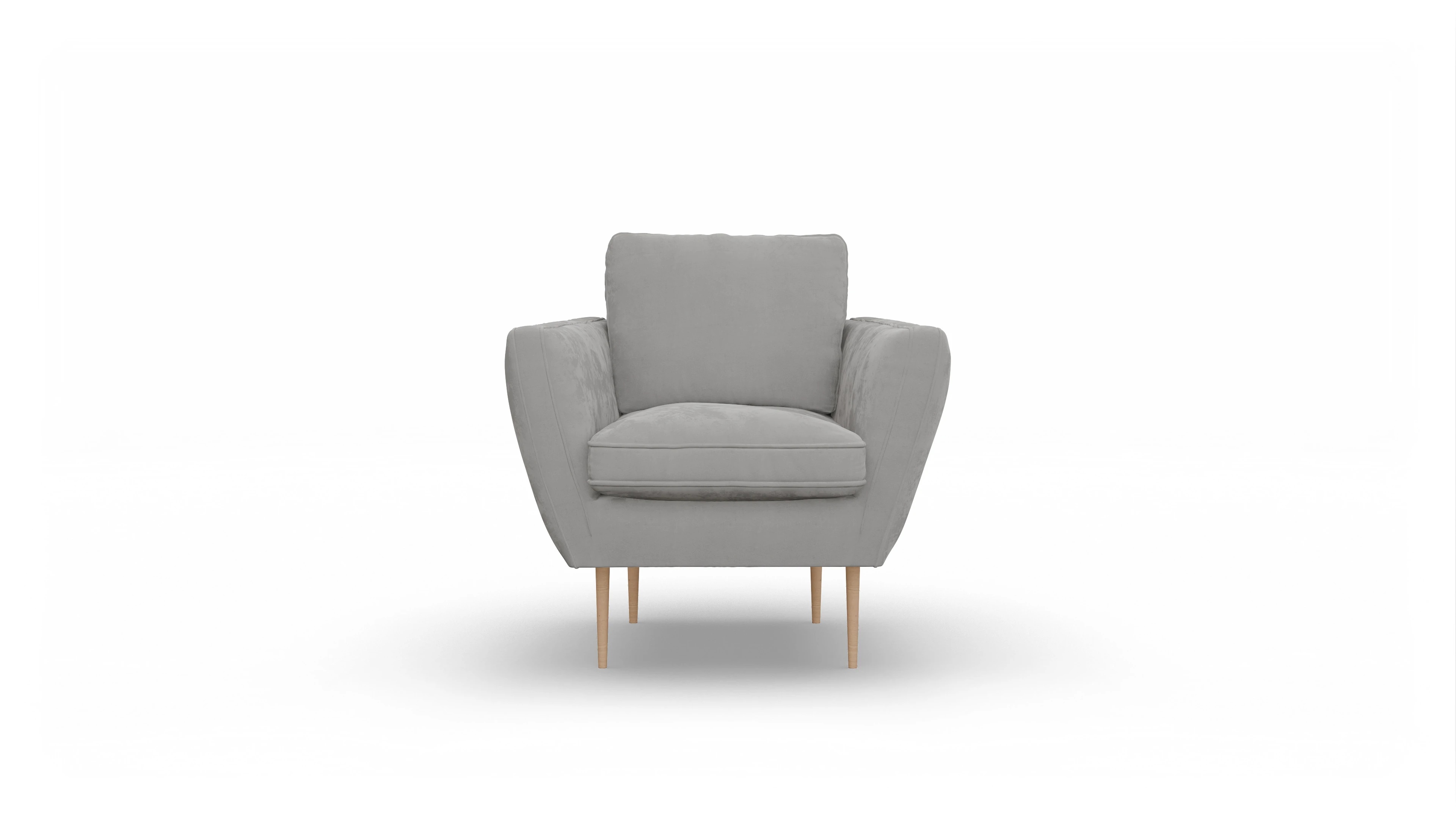 Sessel Karlsen in Stoff Ansicht des Produktes Karlsen Sessel in Samt grau