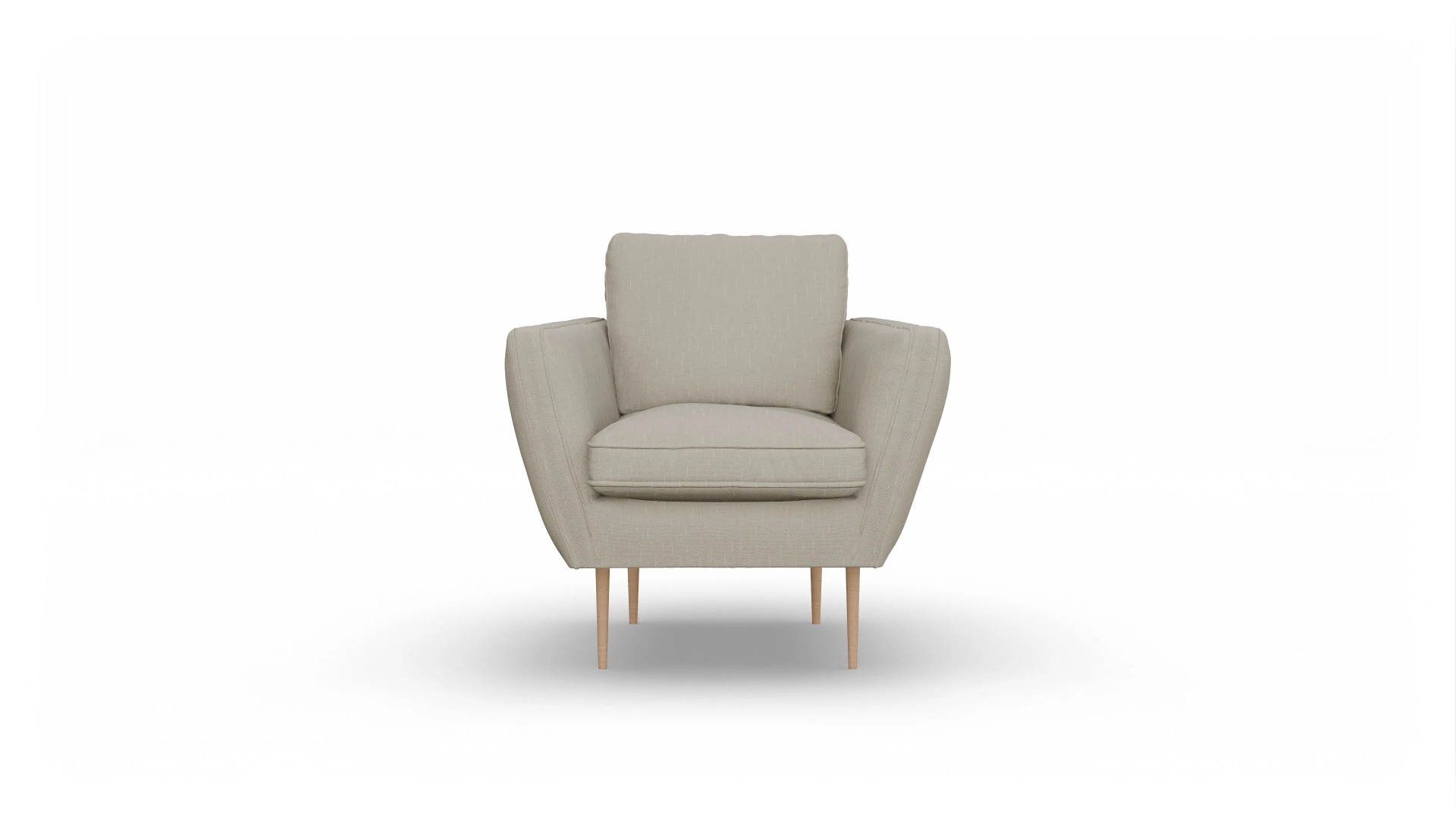 Sessel Karlsen in Stoff Ansicht des Produktes Karlsen Sessel in Stoff weiß