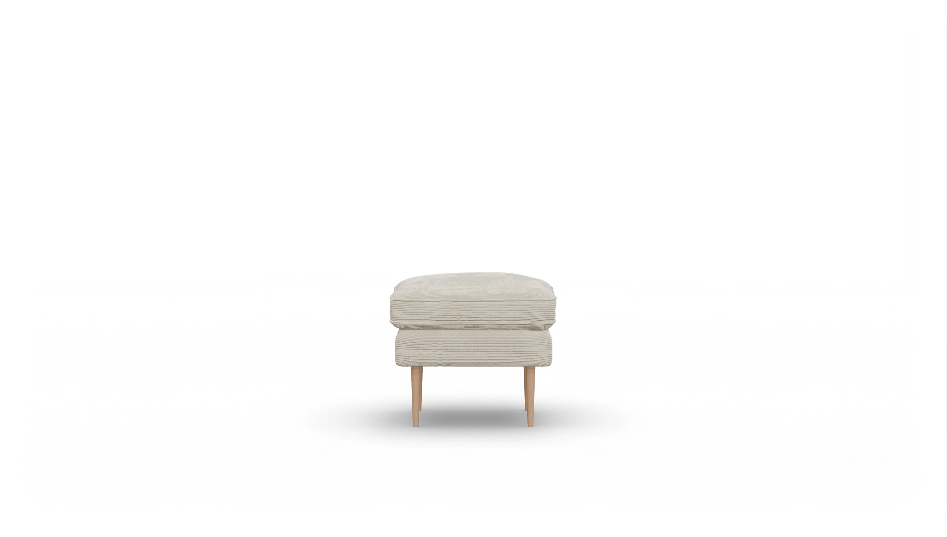 Hocker Karlsen in Stoff Ansicht des Produktes Karlsen Hocker in Cord weiß