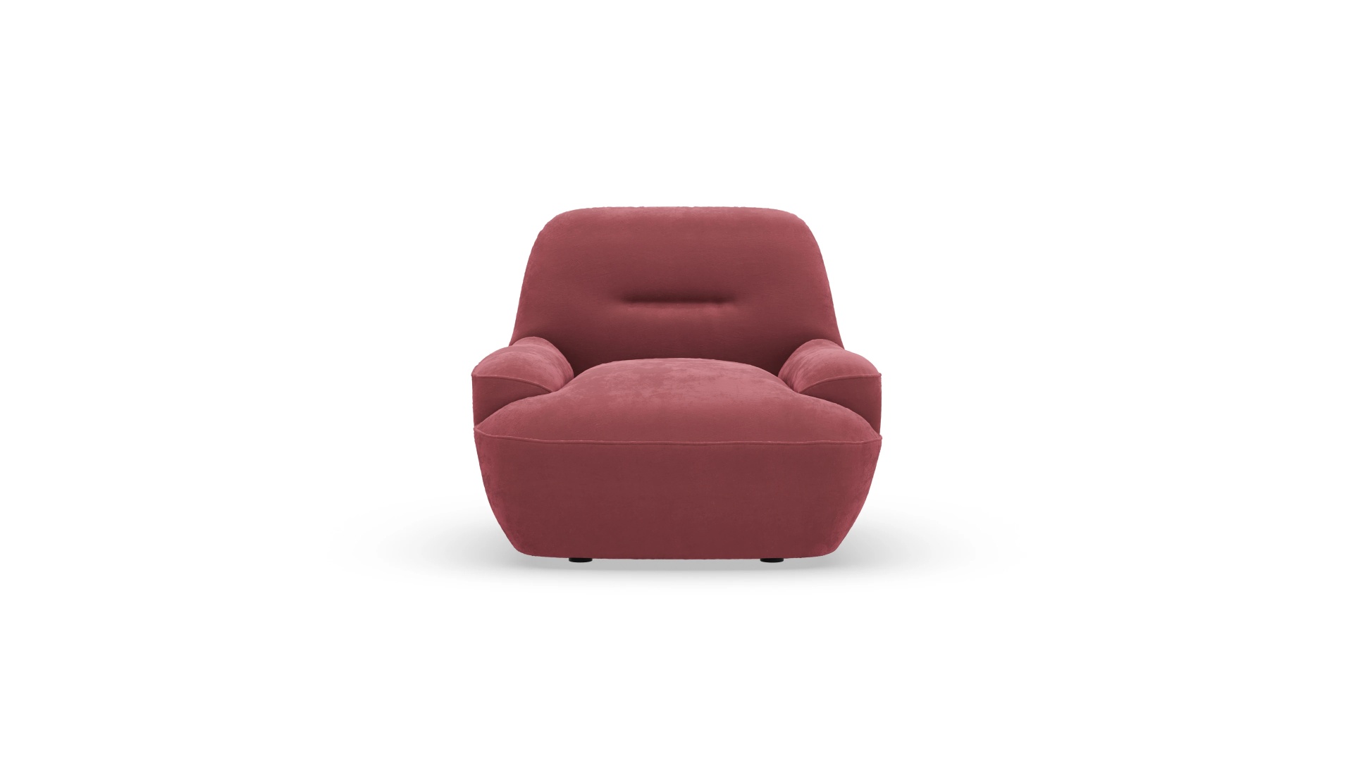 Designer-Sessel Bruun in Stoff Ansicht des Produktes Bruun Sessel in Samt rot