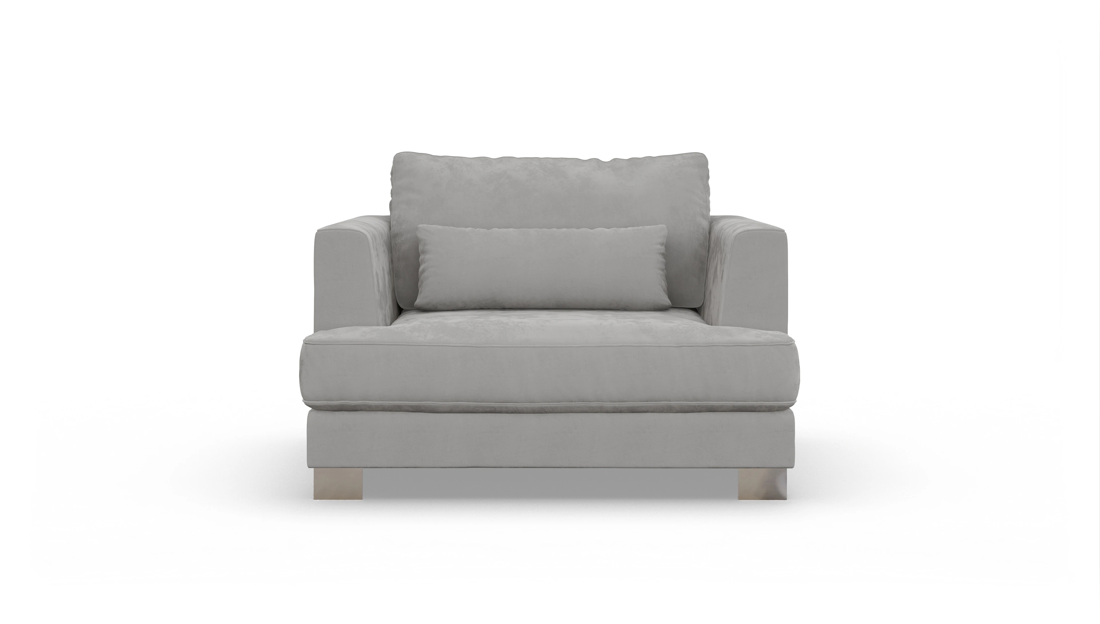 Sessel Odense in Stoff Ansicht des Produktes Odense Sessel in Samt grau