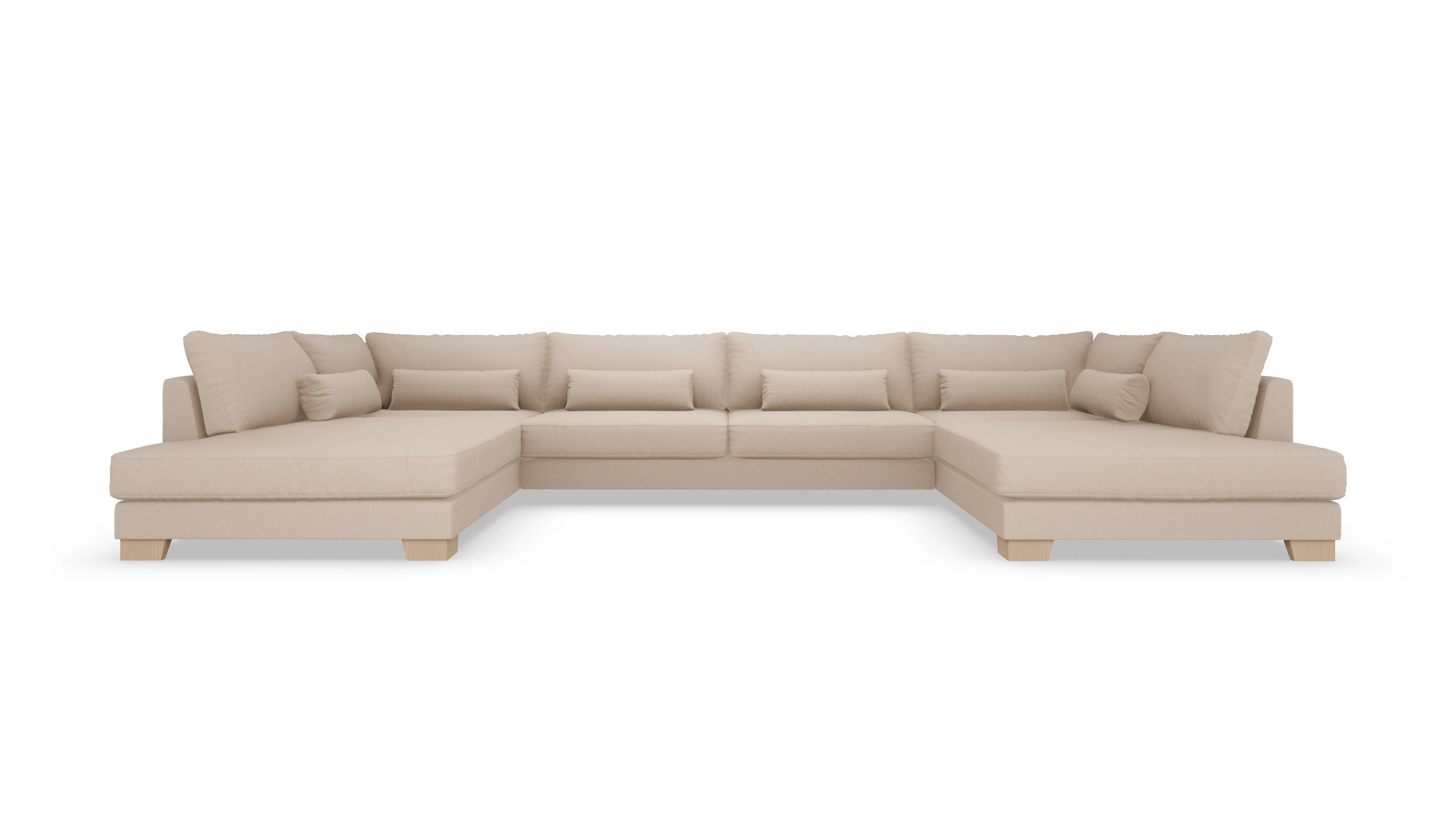 Sofa Odense in Stoff Ansicht des Produktes Odense U-Form links in Stoff beige