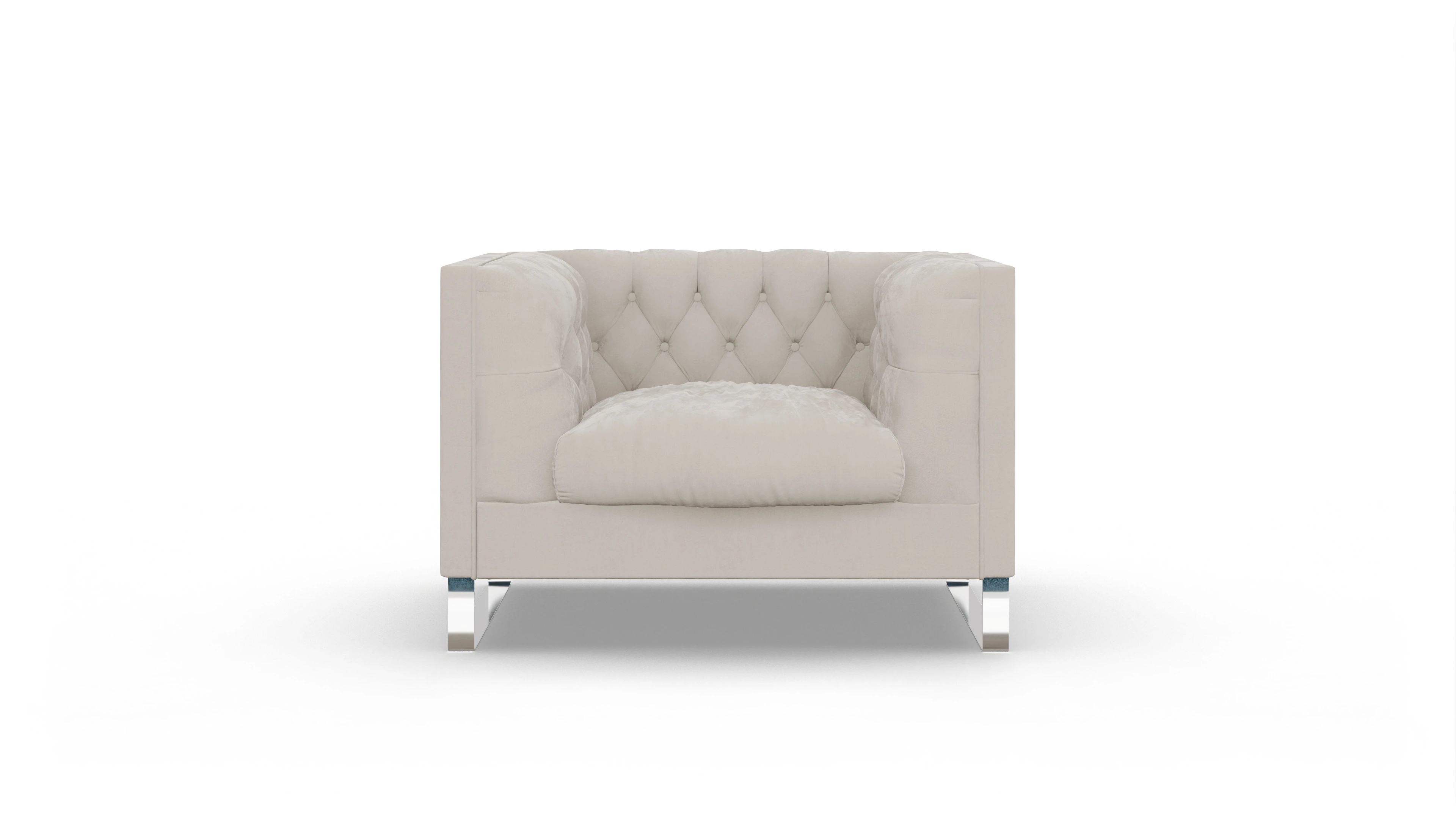 Sessel Nexus in Stoff Ansicht des Produktes Nexus Sessel in Samt weiß