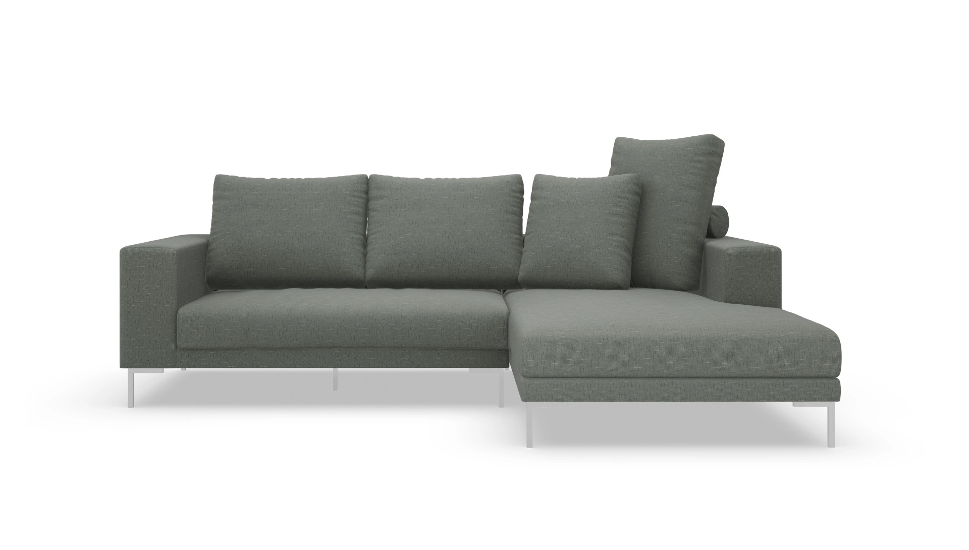 Designer-Sofa Caria in Stoff Ansicht des Produktes Caria Sofa mit Rec rechts in Stoff