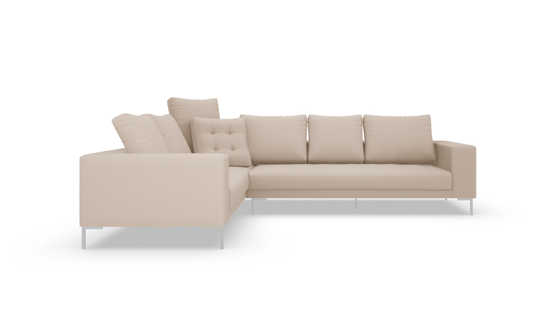 Designer-Sofa Caria in Stoff Ansicht des Produktes Caria Ecksofa Links in Stoff