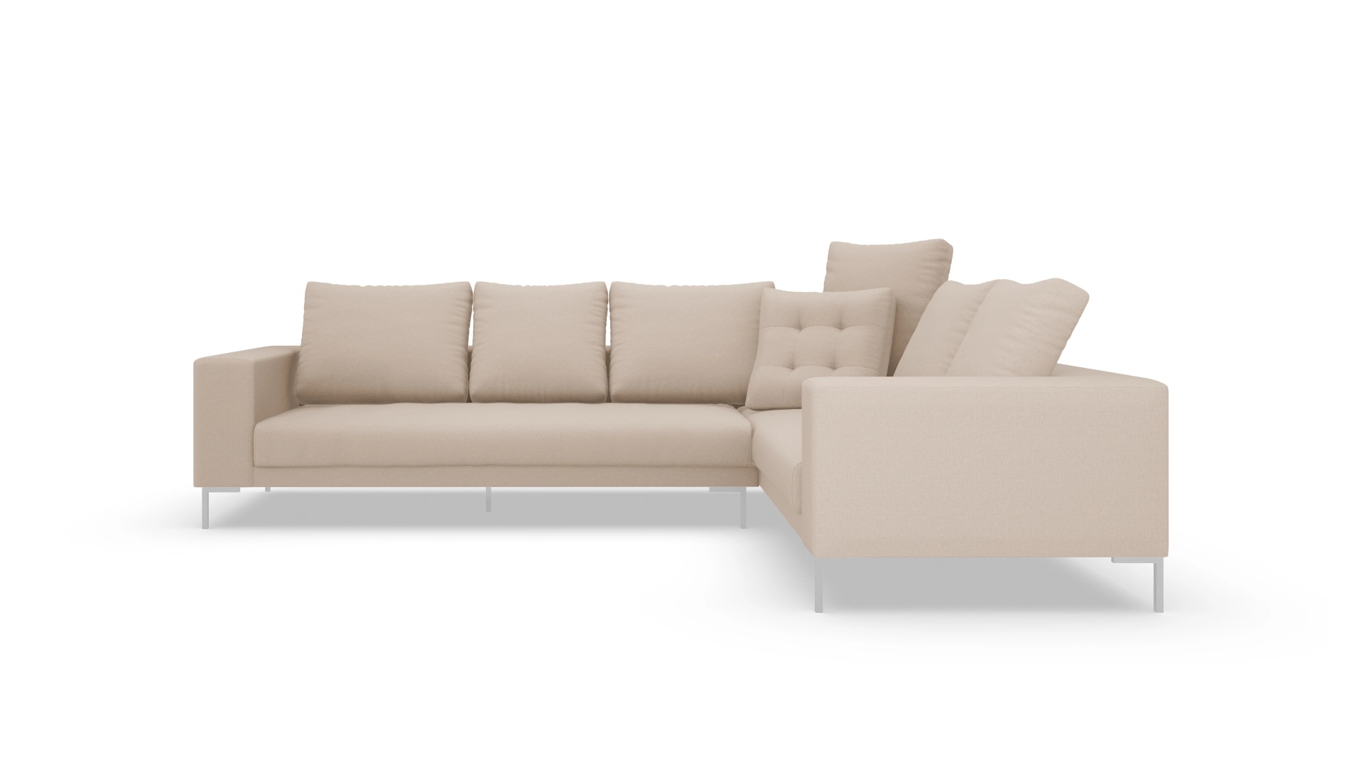 Designer-Sofa Caria in Stoff Ansicht des Produktes Caria Ecksofa Rechts in Stoff