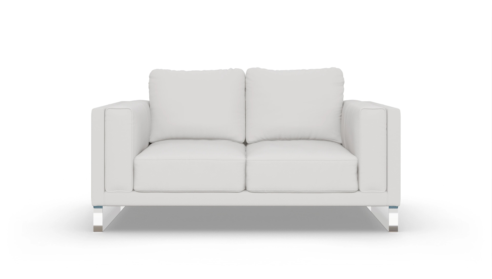 Designer-Sofa Cala in Leder Ansicht des Produktes Cala 2-Sitzer in Leder weiß