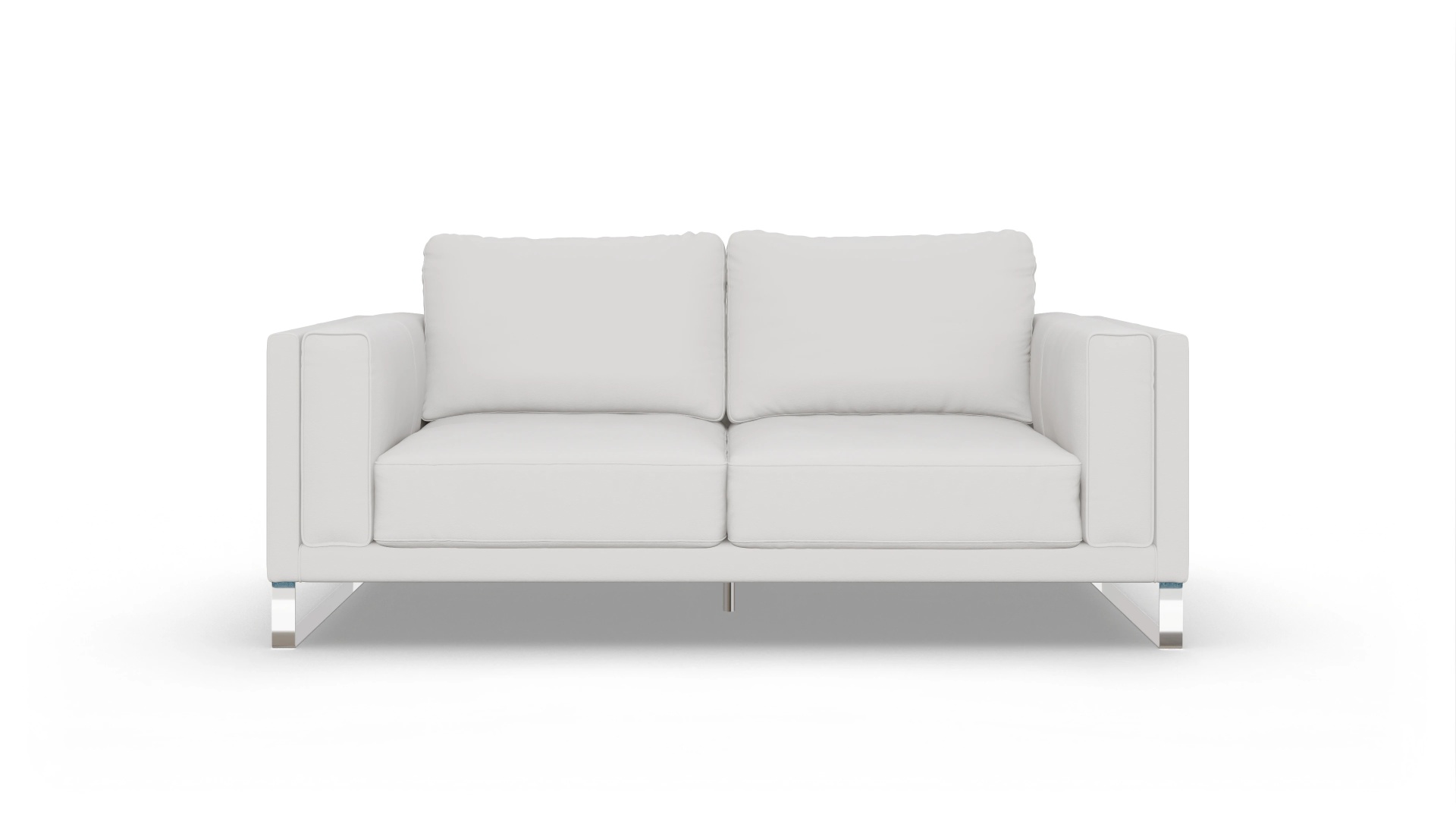 Designer-Sofa Cala in Leder Ansicht des Produktes Cala 2,5-Sitzer in Leder weiß