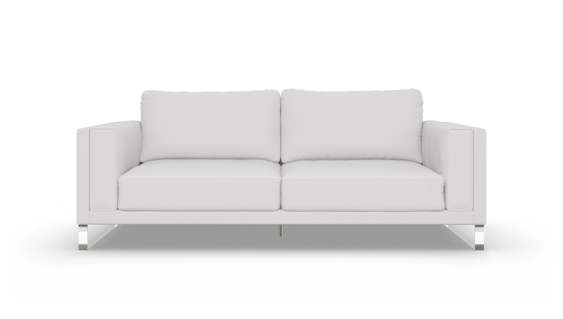 Designer-Sofa Cala in Leder Ansicht des Produktes Cala 3,5-Sitzer in Leder weiß