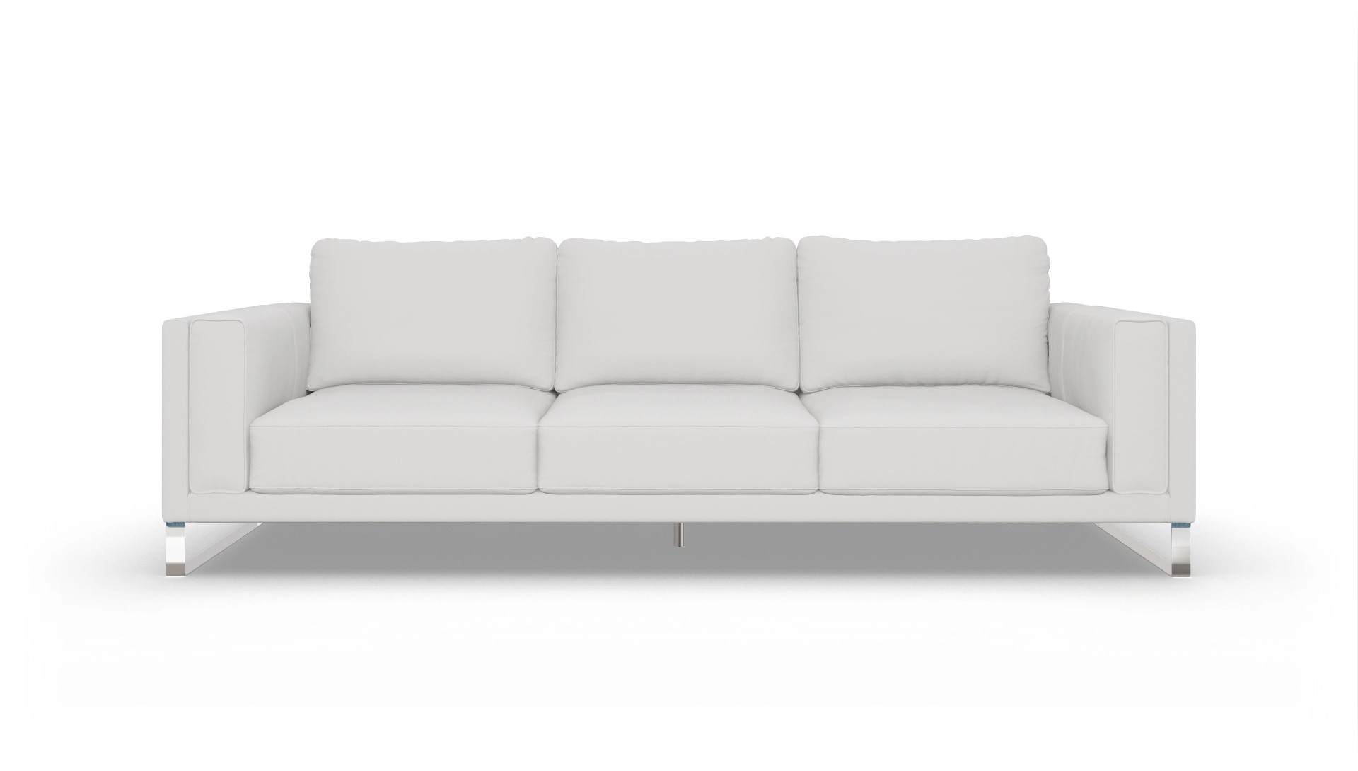 Designer-Sofa Cala in Leder Ansicht des Produktes Cala 4-Sitzer in Leder weiß