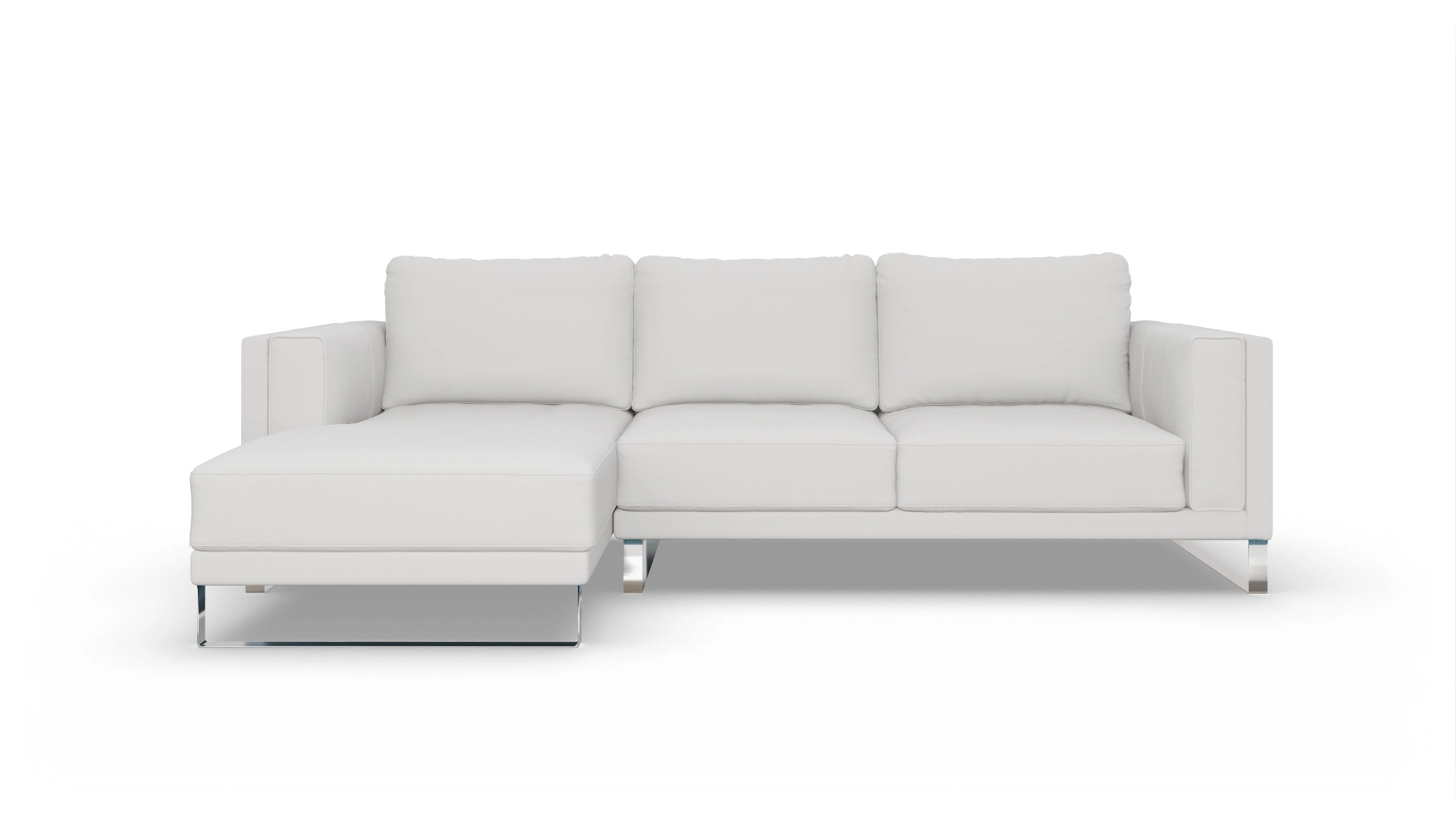 Ansicht des Produktes Cala Sofa mit Rec links in Leder weiß