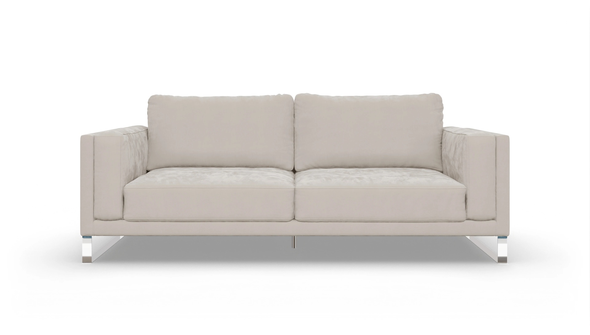 Designer-Sofa Cala in Stoff Ansicht des Produktes Cala 3,5-Sitzer in Samt weiß