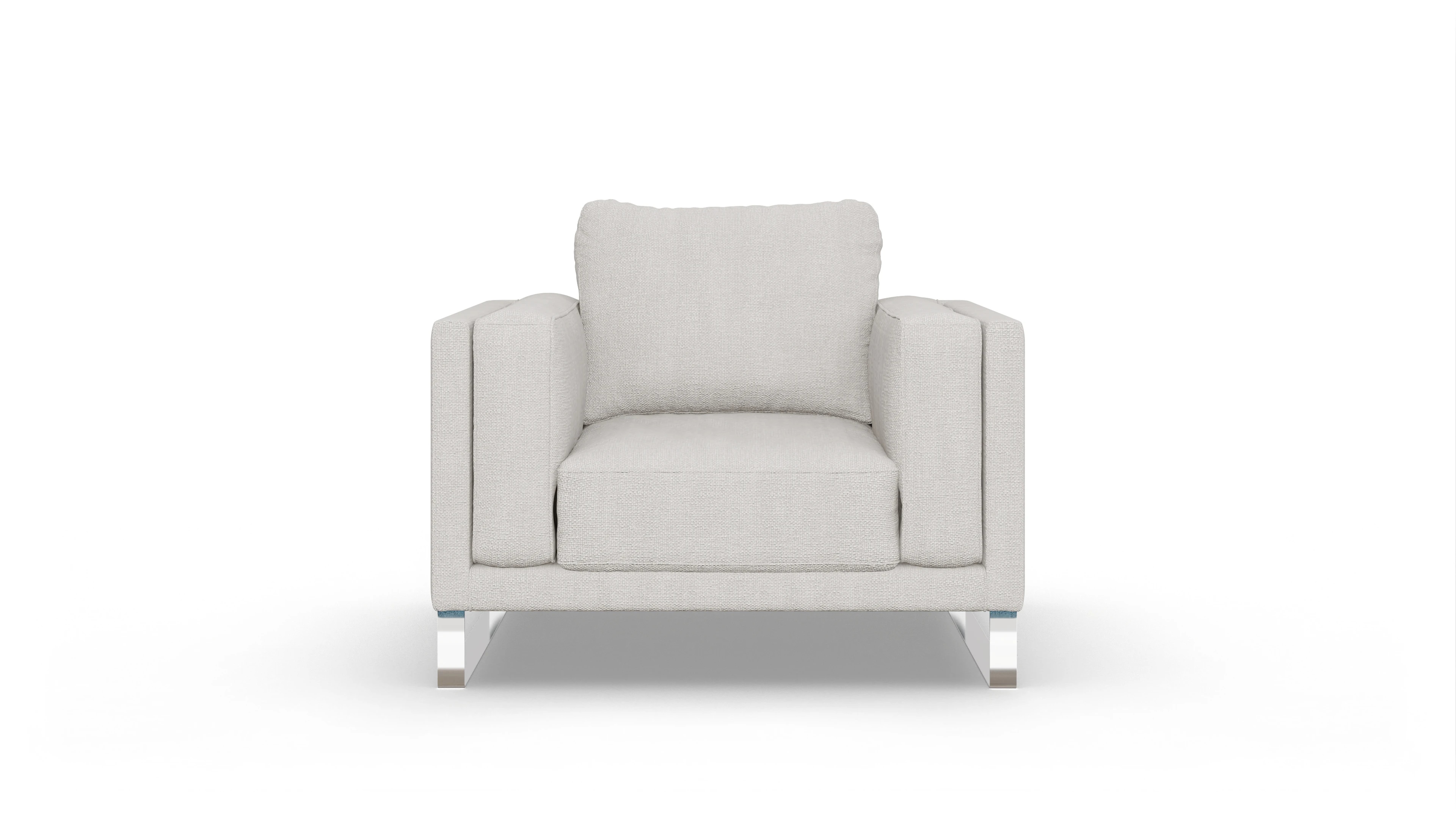 Designer-Sessel Cala in Stoff Ansicht des Produktes Cala Sessel in Stoff weiß