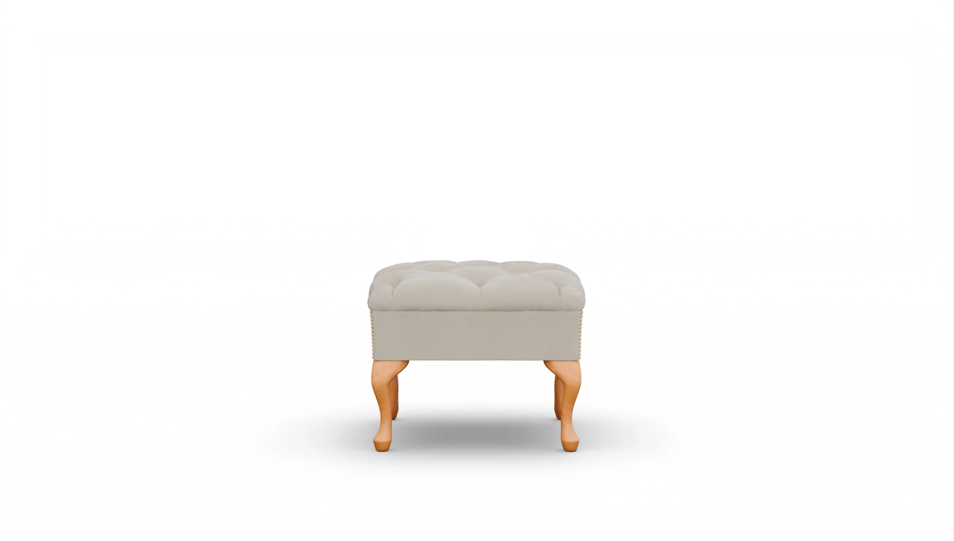 Hocker Yorkshire in Samt Ansicht des Produktes Yorkshire Hocker in Samt beige