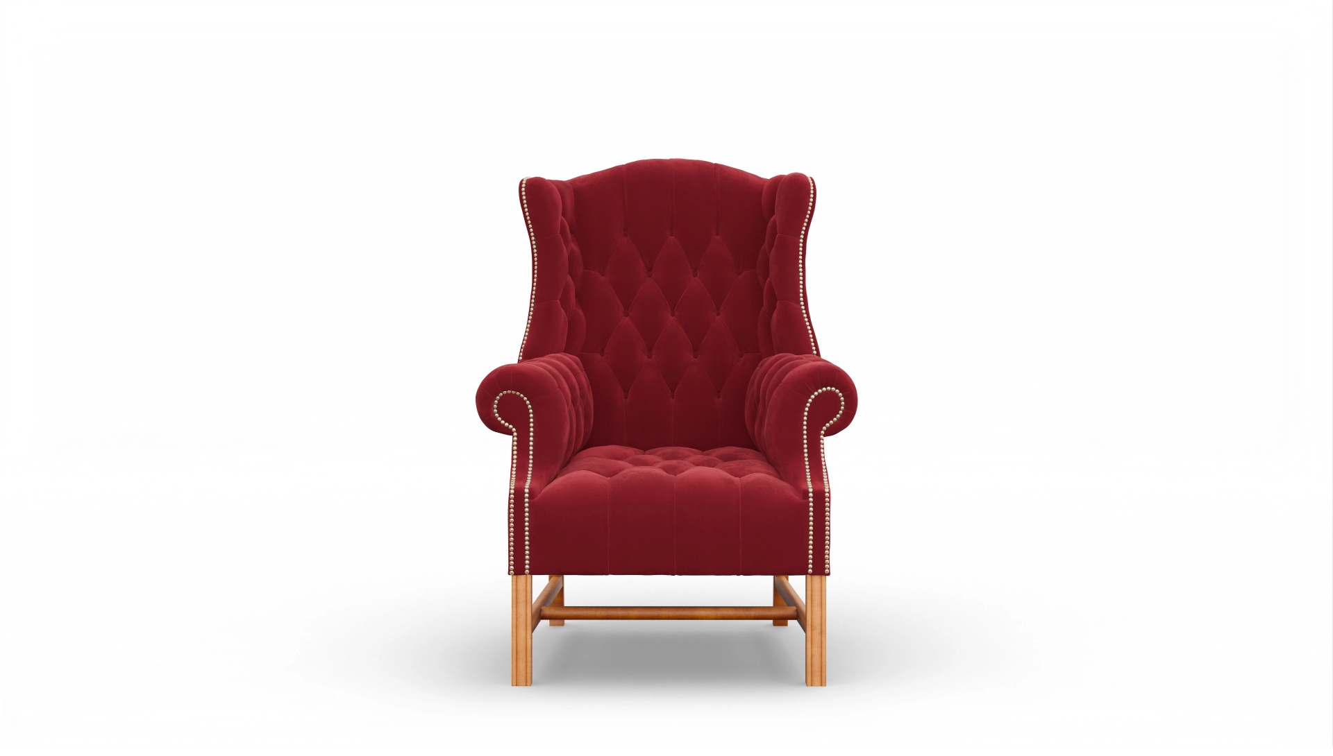 Hawkins Samt-Ohrensessel Ansicht des Produktes Hawkins Sessel in Samt rot