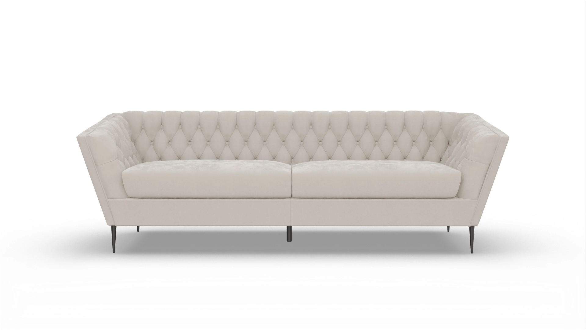 Chesterfield Sofa Neo in Stoff Ansicht des Produktes Neo 3-Sitzer in Samt weiß