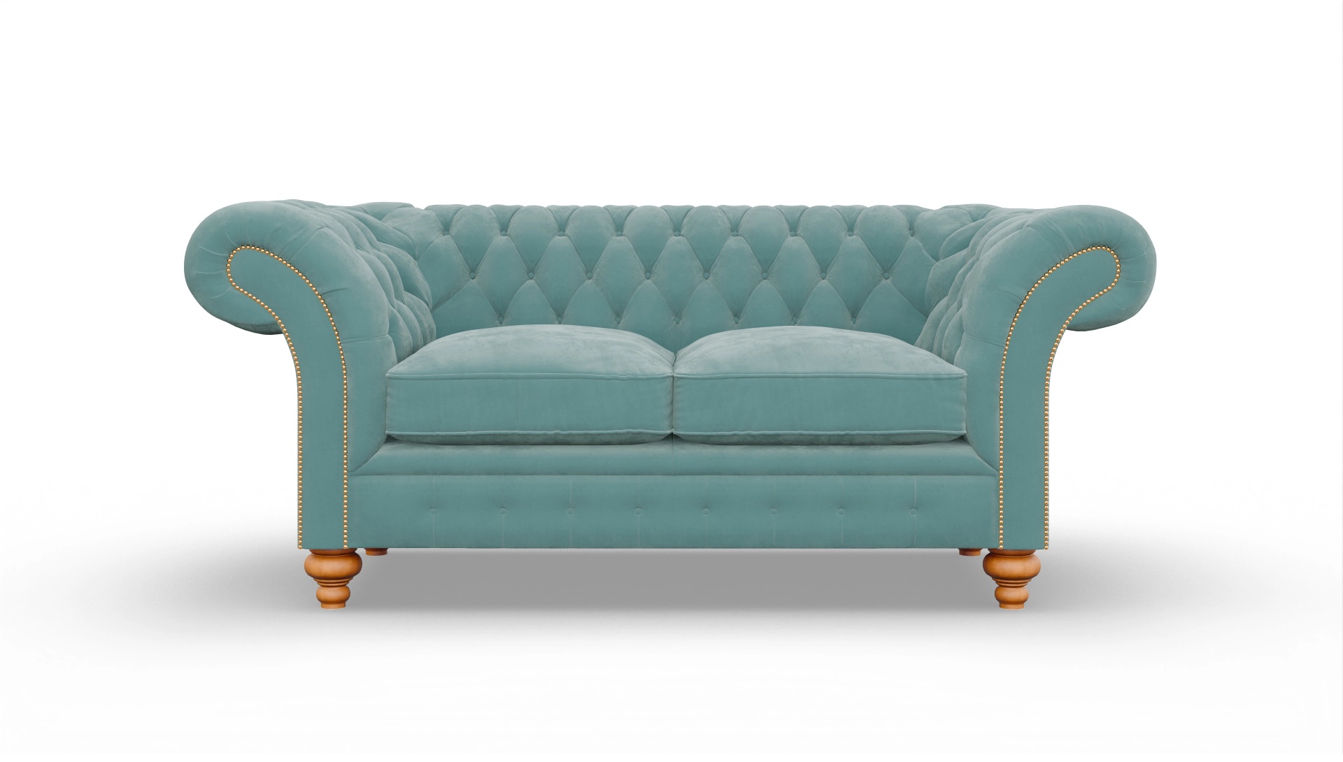 Ansicht des Produktes Knightsbridge 2-Sitzer in Samt blau