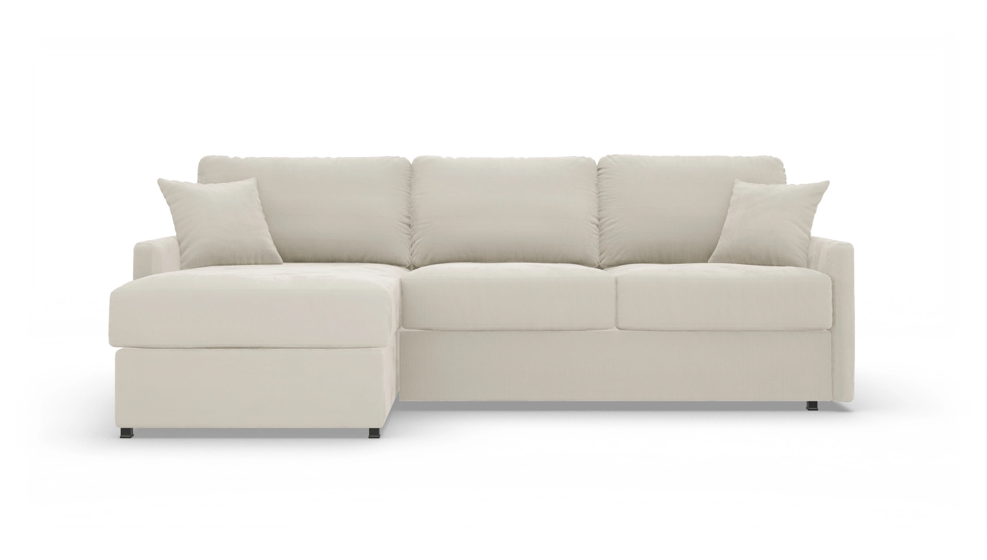 Schlafsofa Karlstad Ansicht des Produktes Karlstad Sofa mit Rec links in Cord weiß