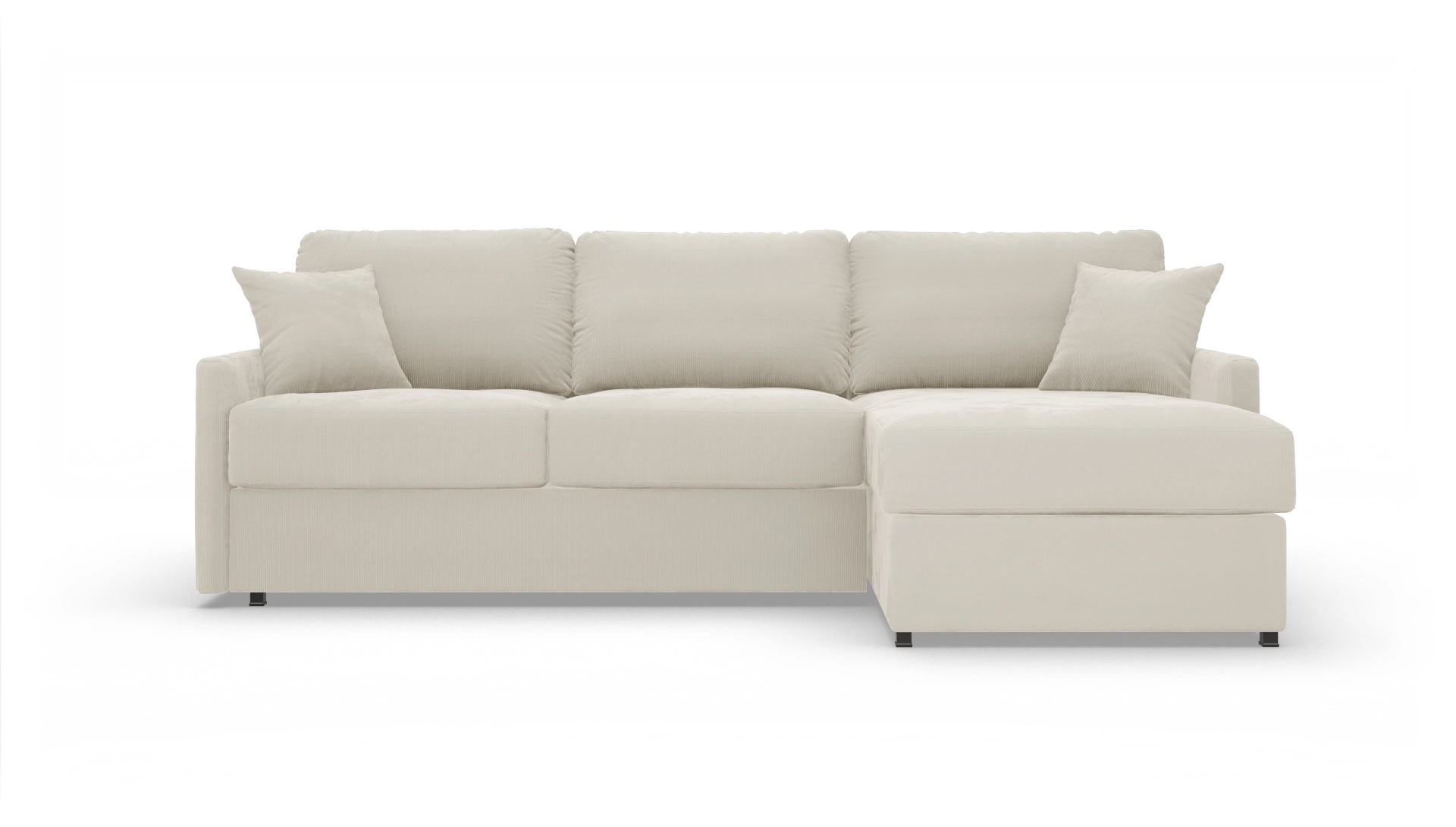 Schlafsofa Karlstad Ansicht des Produktes Karlstad Sofa mit Rec rechts in Cord weiß