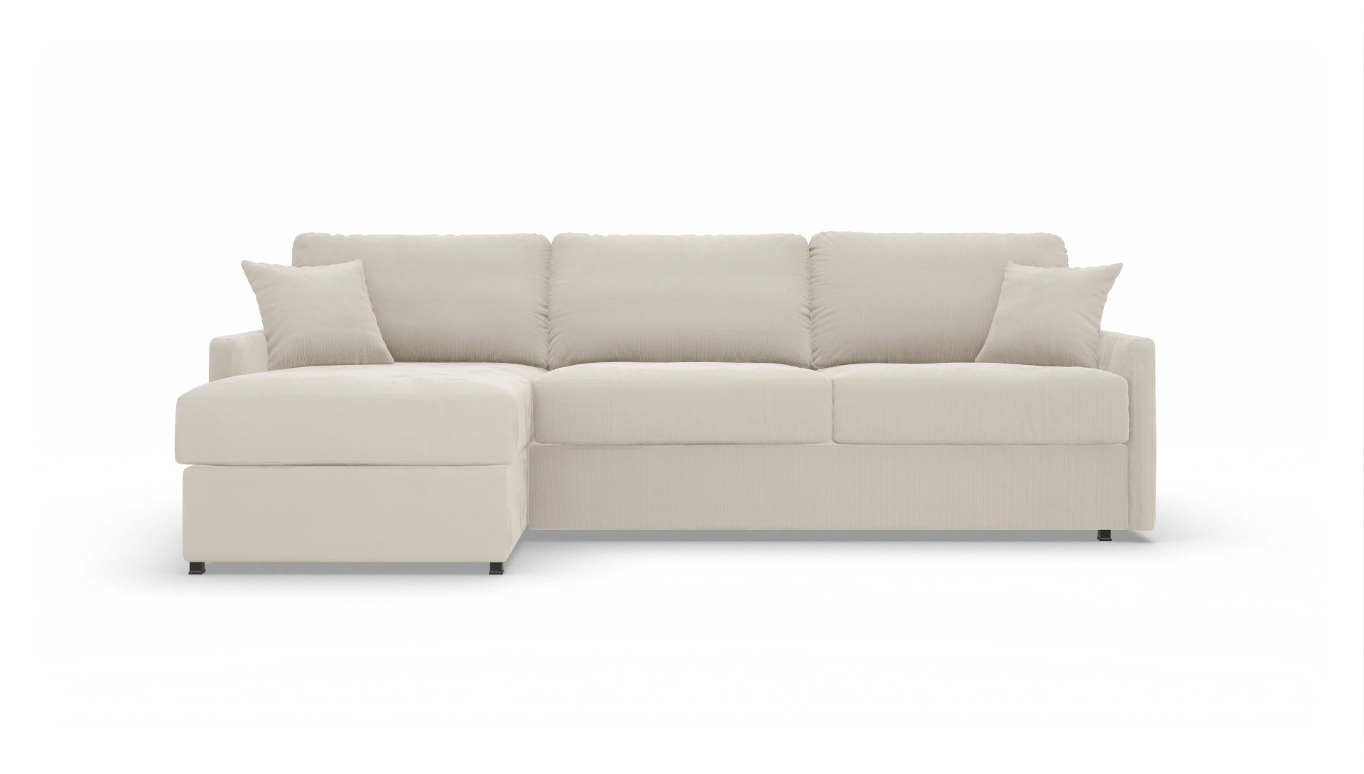 Schlafsofa Karlstad Ansicht des Produktes Karlstad Sofa mit Rec links in Cord weiß