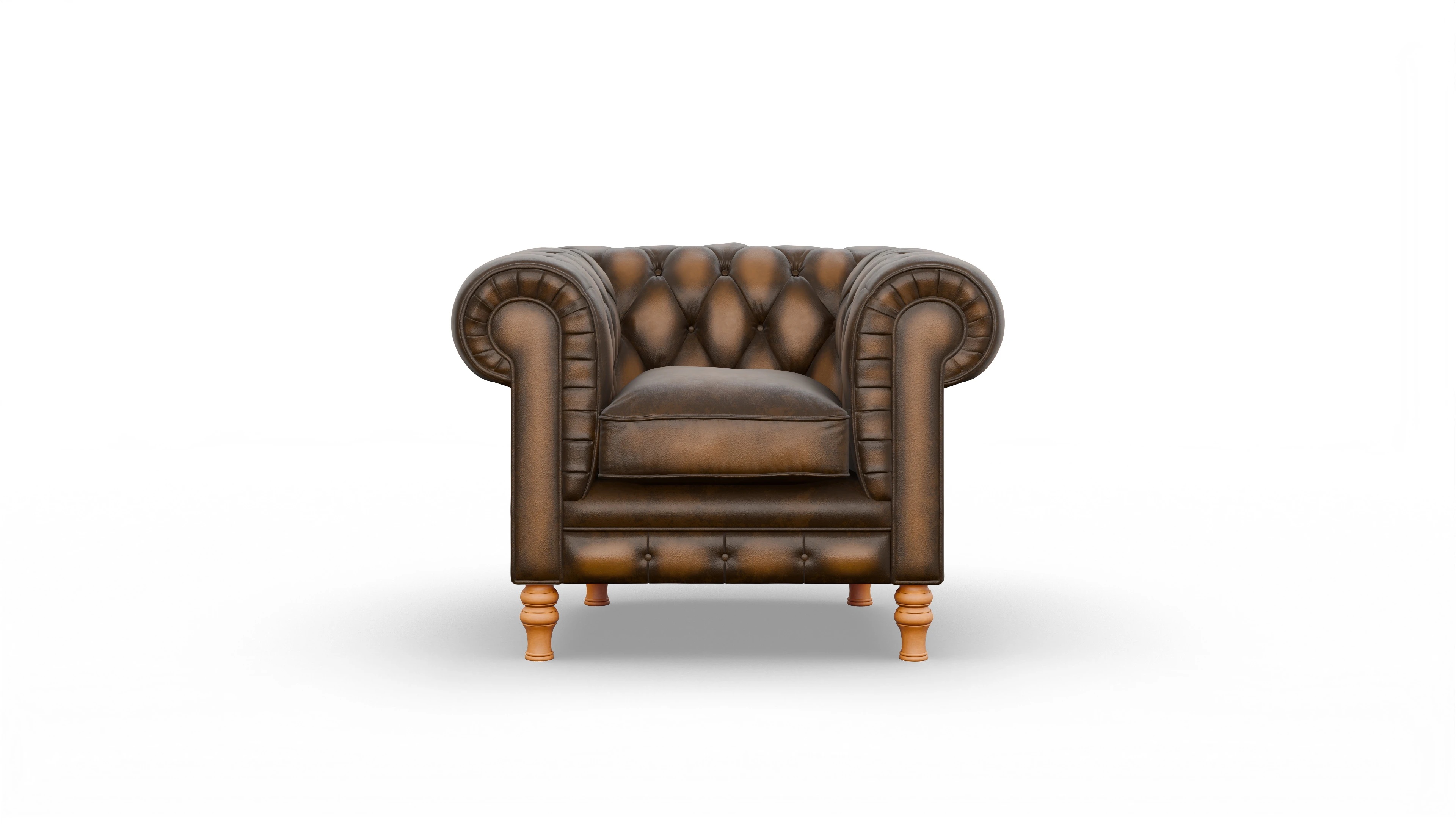 Chesterfield Sessel Countess Ansicht des Produktes Countess Sessel in Leder braun