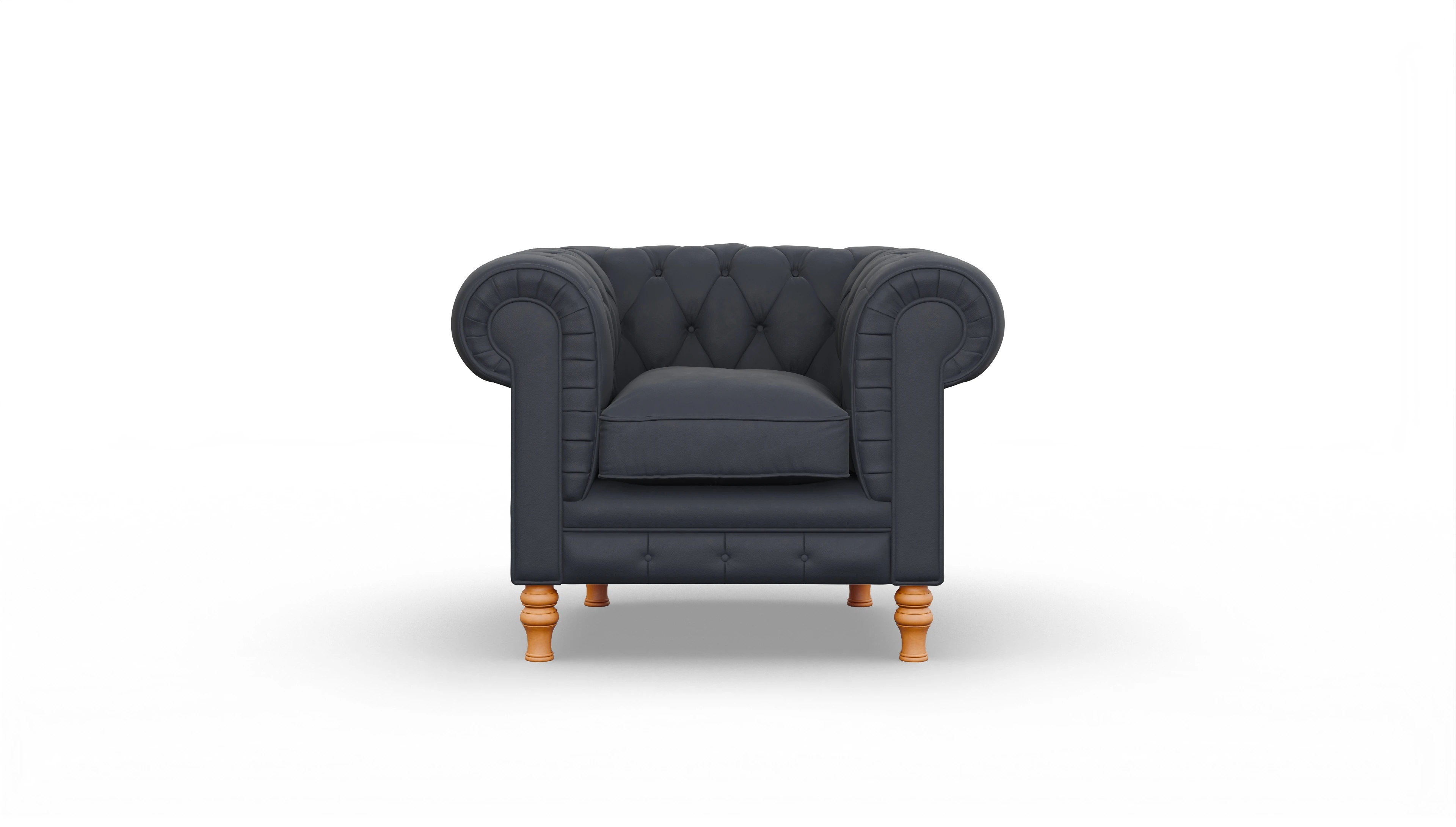 Chesterfield Sessel Countess Ansicht des Produktes Countess Sessel in Leder blau