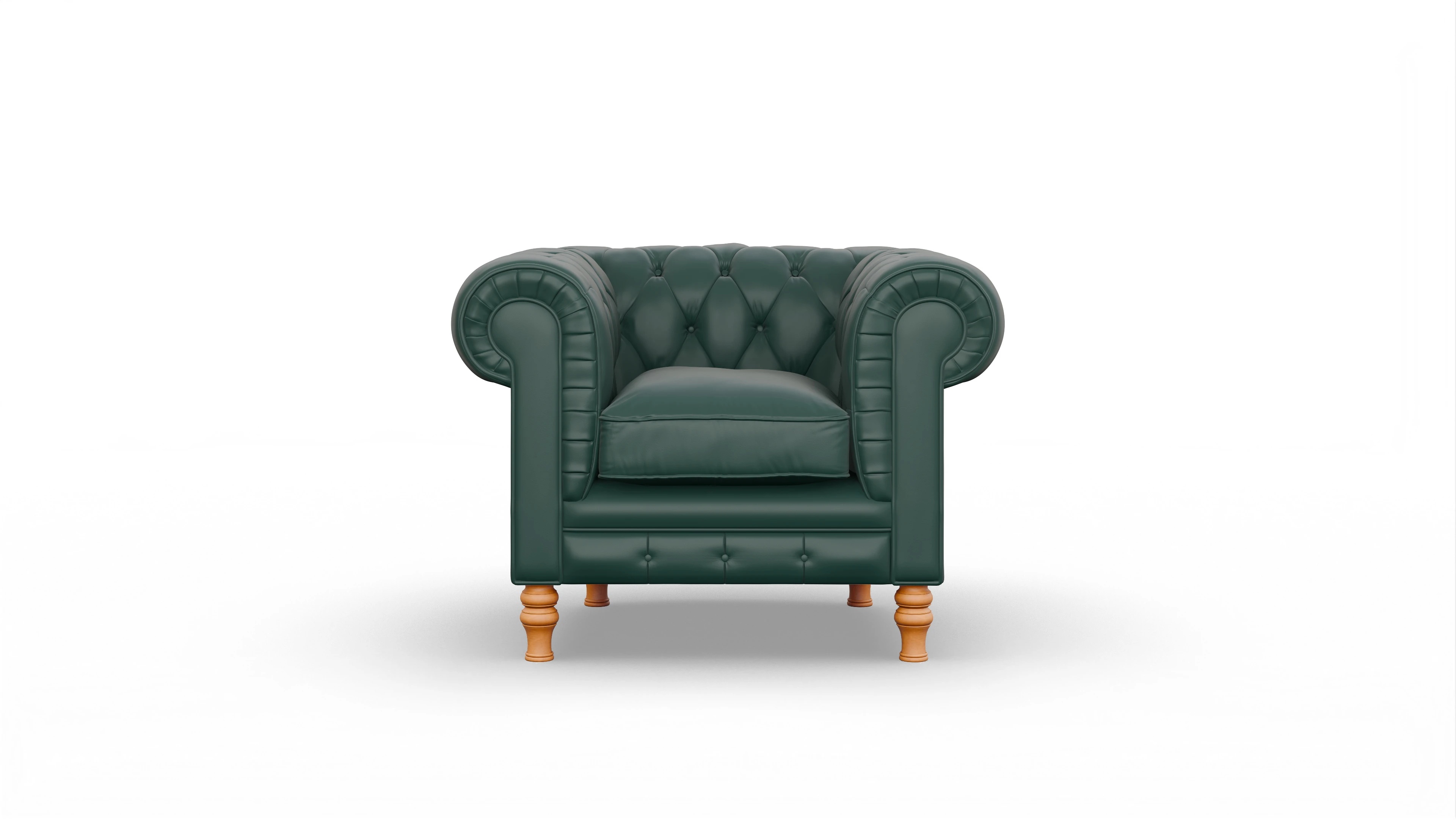 Chesterfield Sessel Countess Ansicht des Produktes Countess Sessel in Leder grün