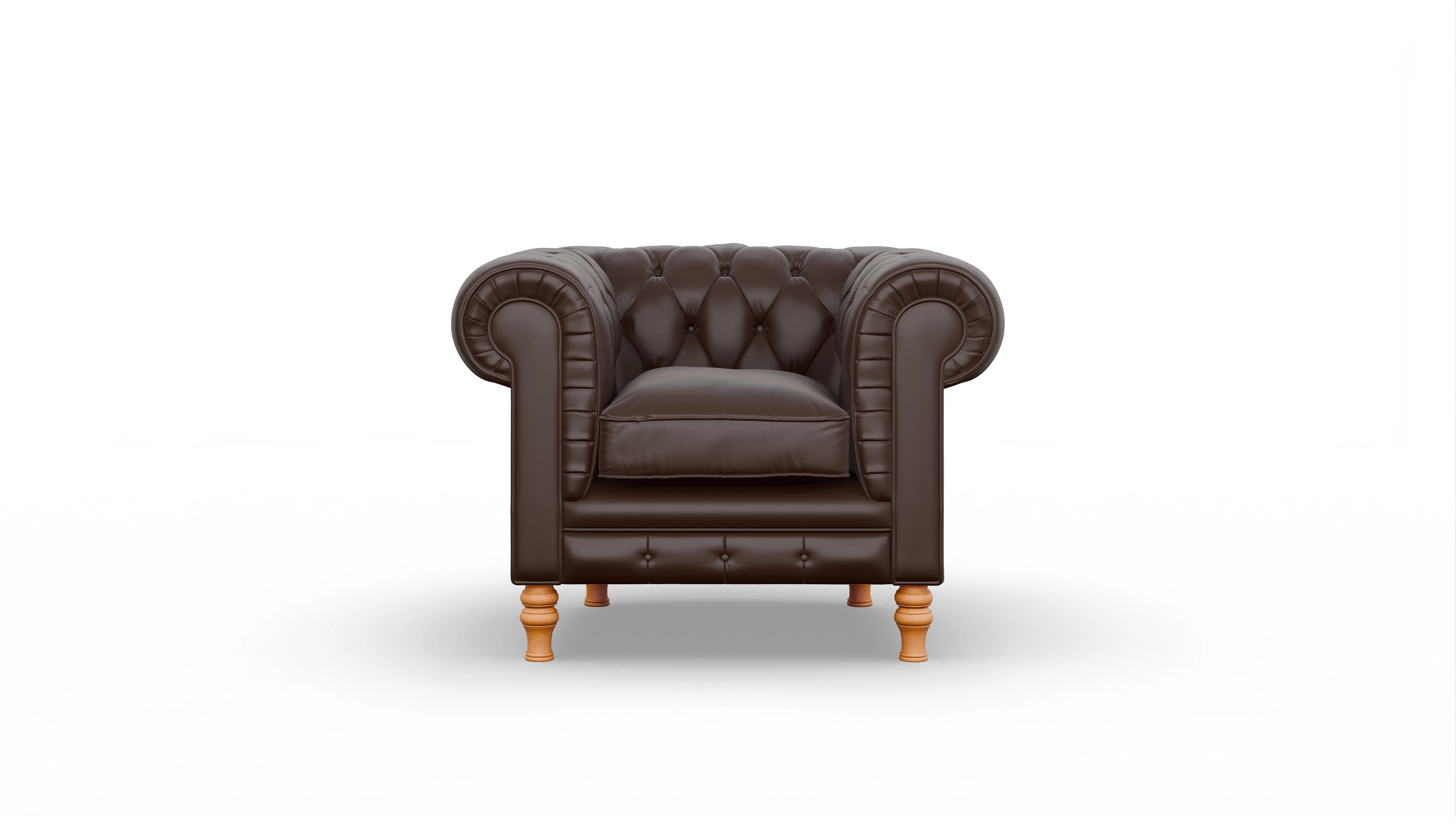 Chesterfield Sessel Countess Ansicht des Produktes Countess Sessel in Leder braun
