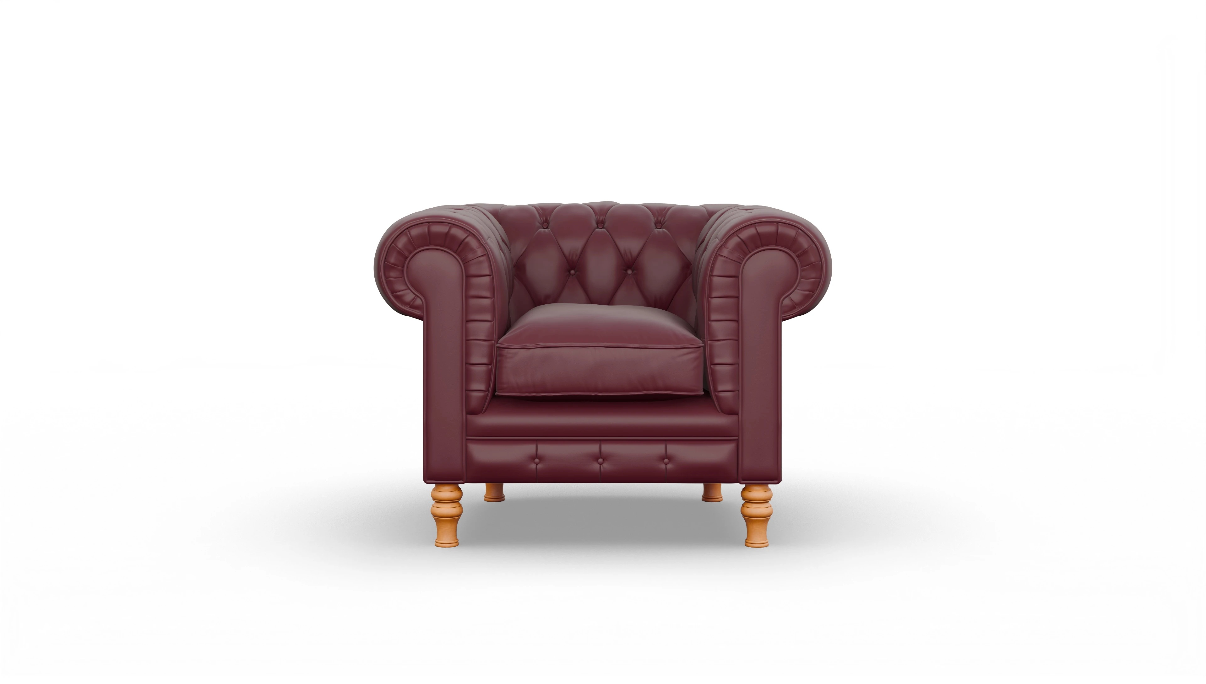 Chesterfield Sessel Countess Ansicht des Produktes Countess Sessel in Leder rot
