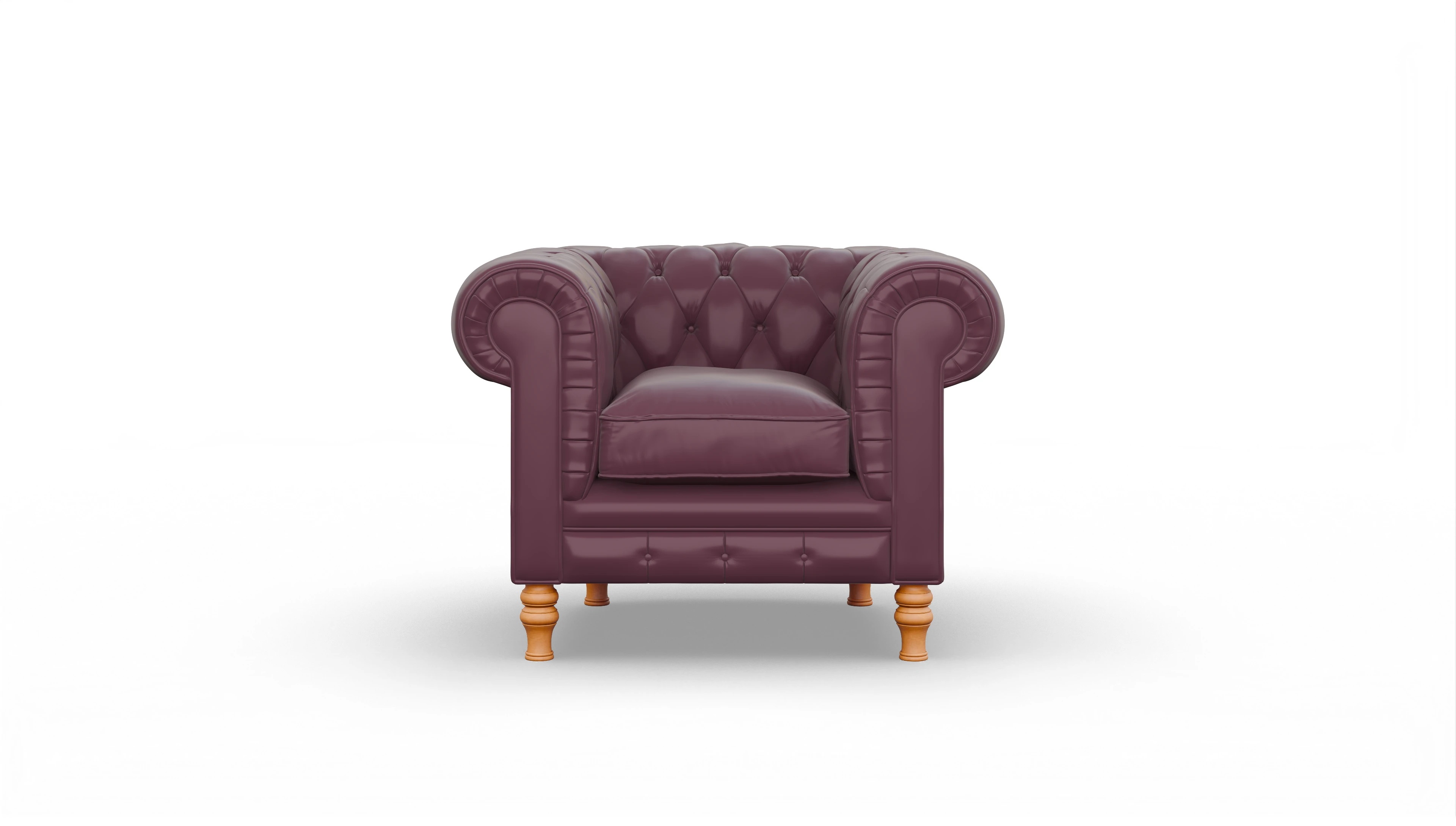 Chesterfield Sessel Countess Ansicht des Produktes Countess Sessel in Leder rot