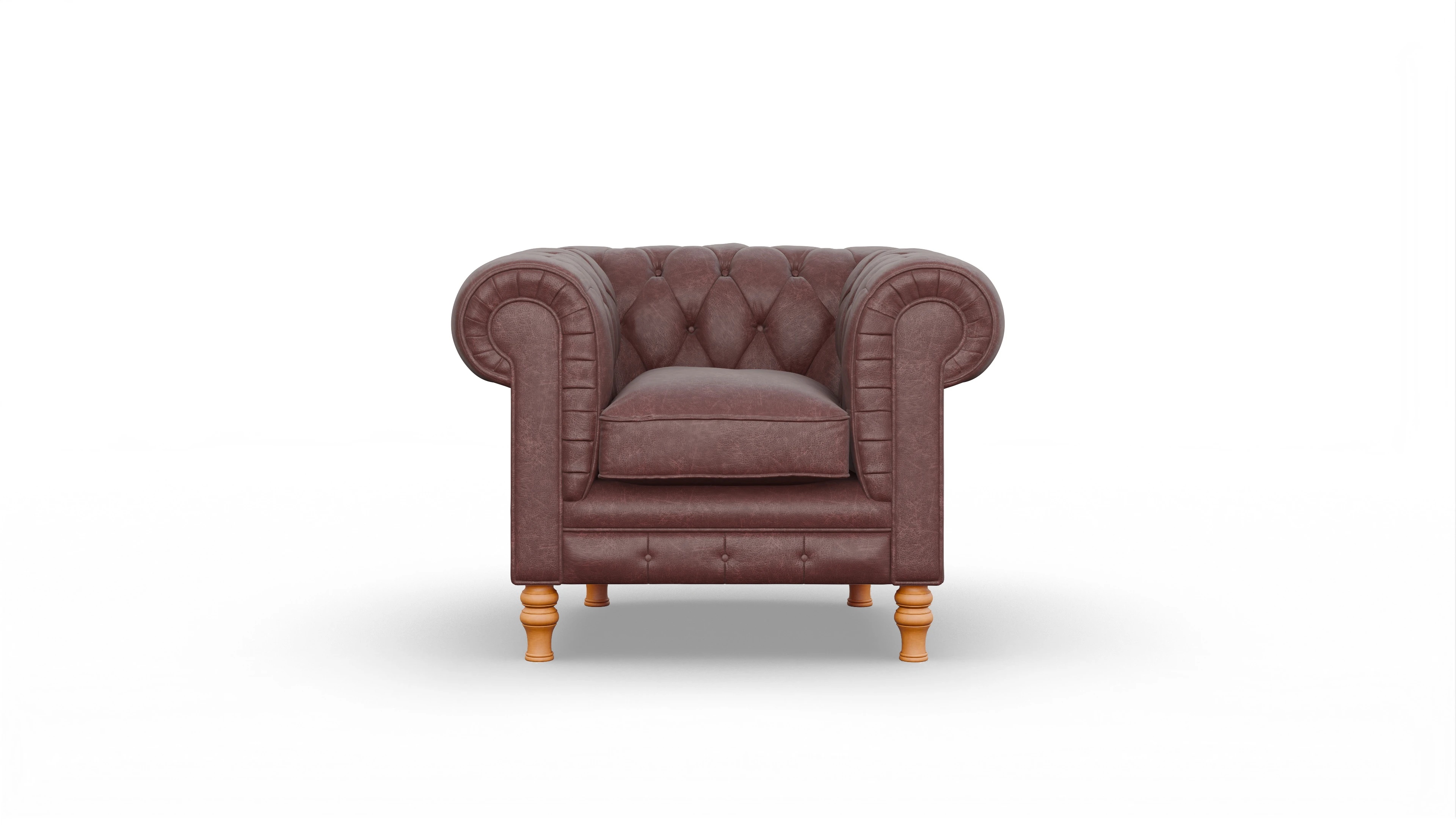 Chesterfield Sessel Countess Ansicht des Produktes Countess Sessel in Leder rot