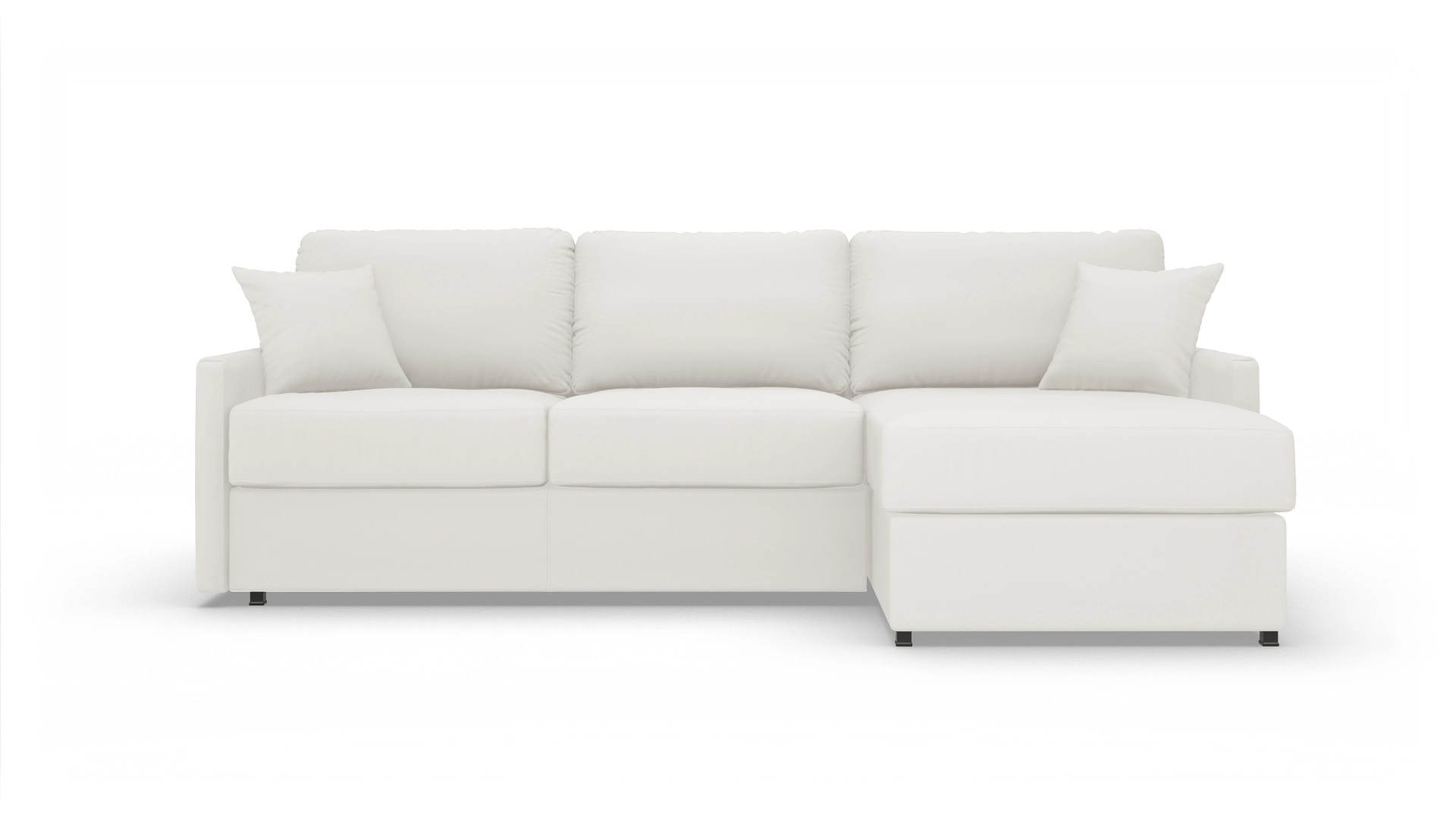 Leder-Schlafsofa Karlstad Ansicht des Produktes Karlstad Sofa mit Rec rechts in Leder weiß