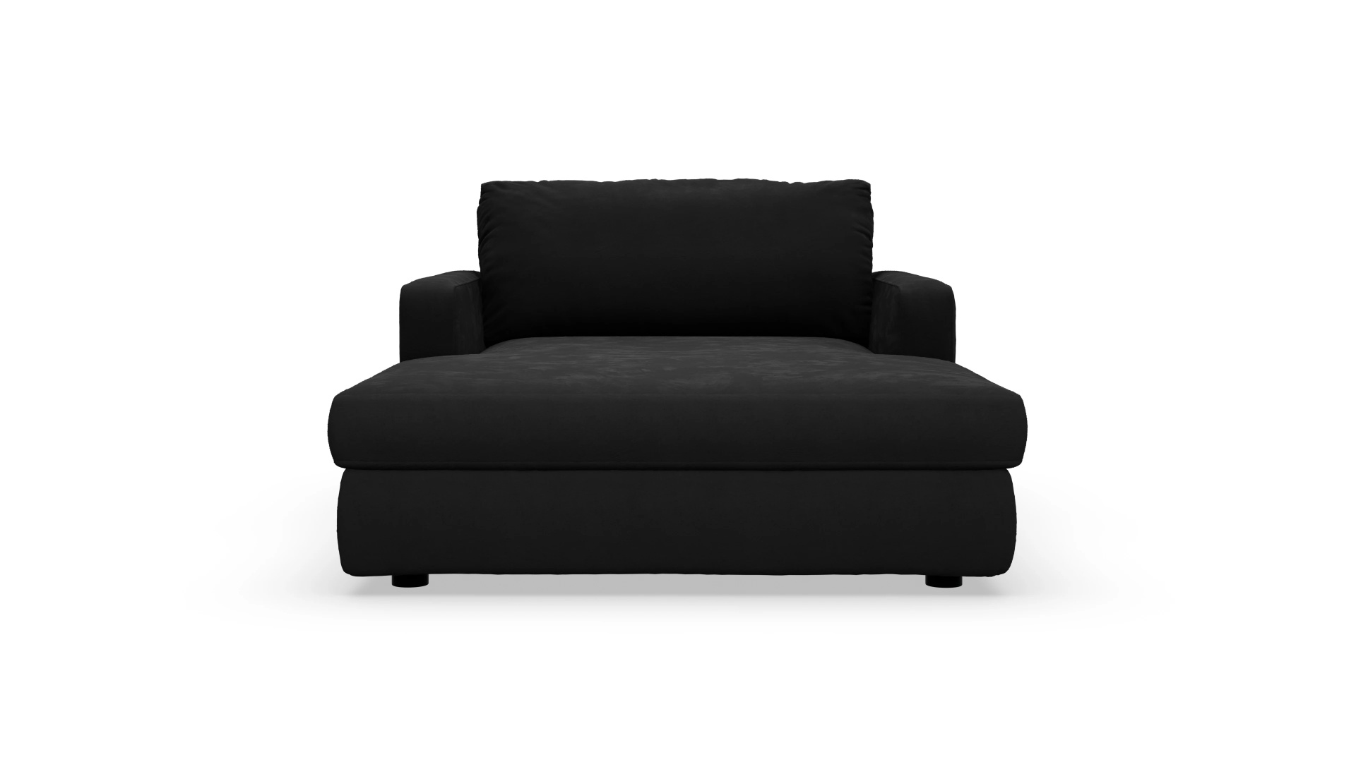 Longchair Amelia Ansicht des Produktes Amelia Sessel in Samt schwarz