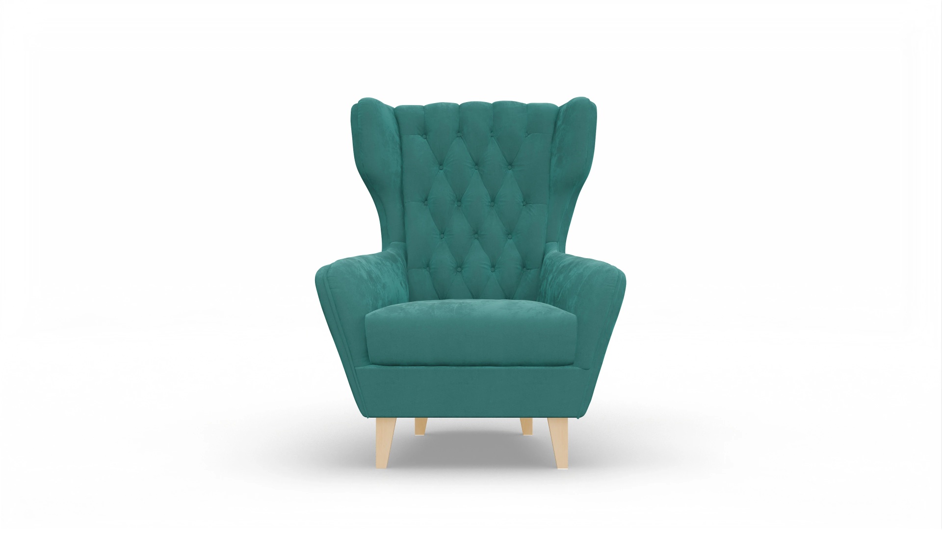 Chesterfield Sessel Neo in Stoff Ansicht des Produktes Neo Sessel in Samt blau