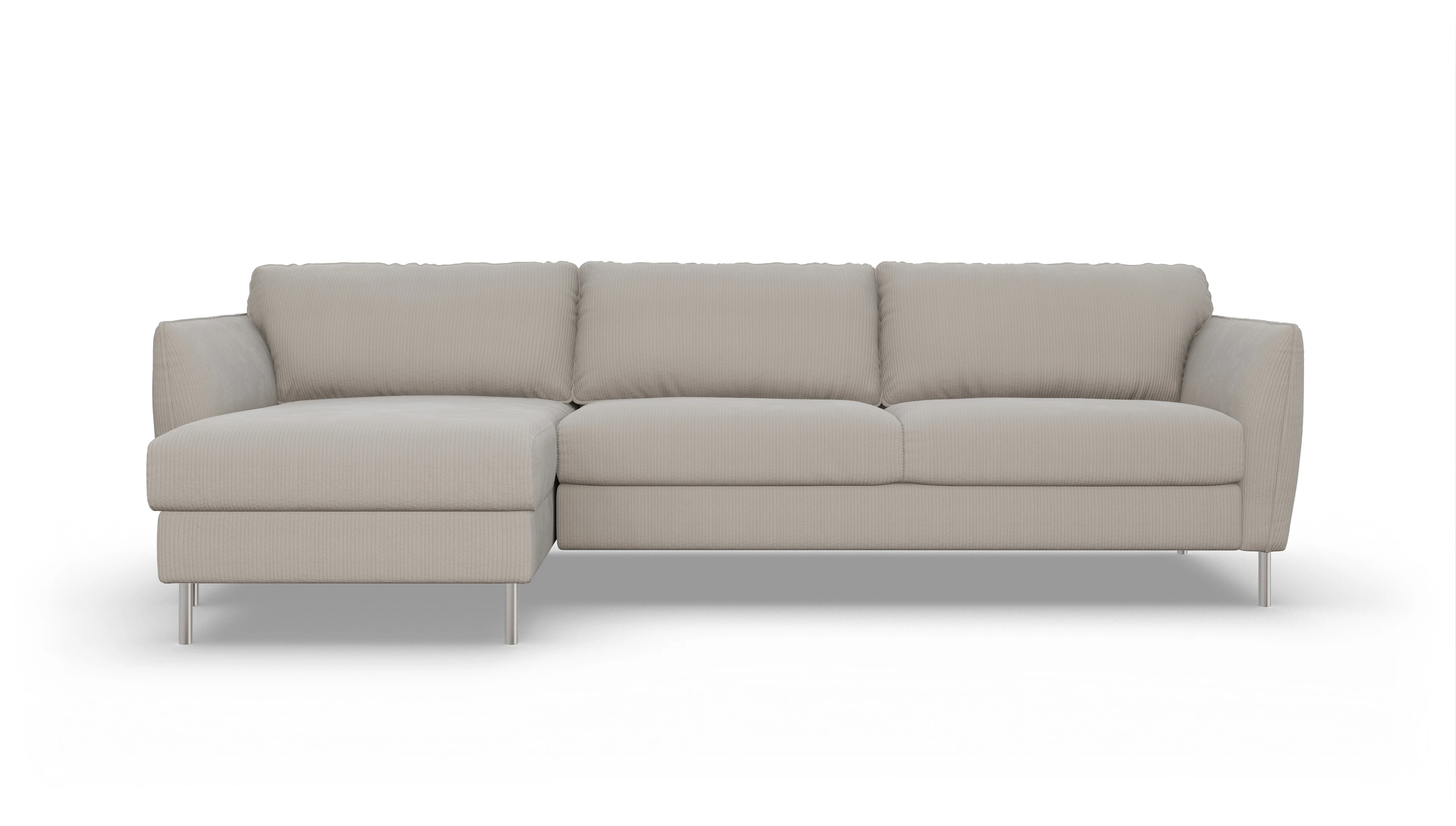 Ansicht des Produktes Eriksen Sofa mit Rec links in Cord grau